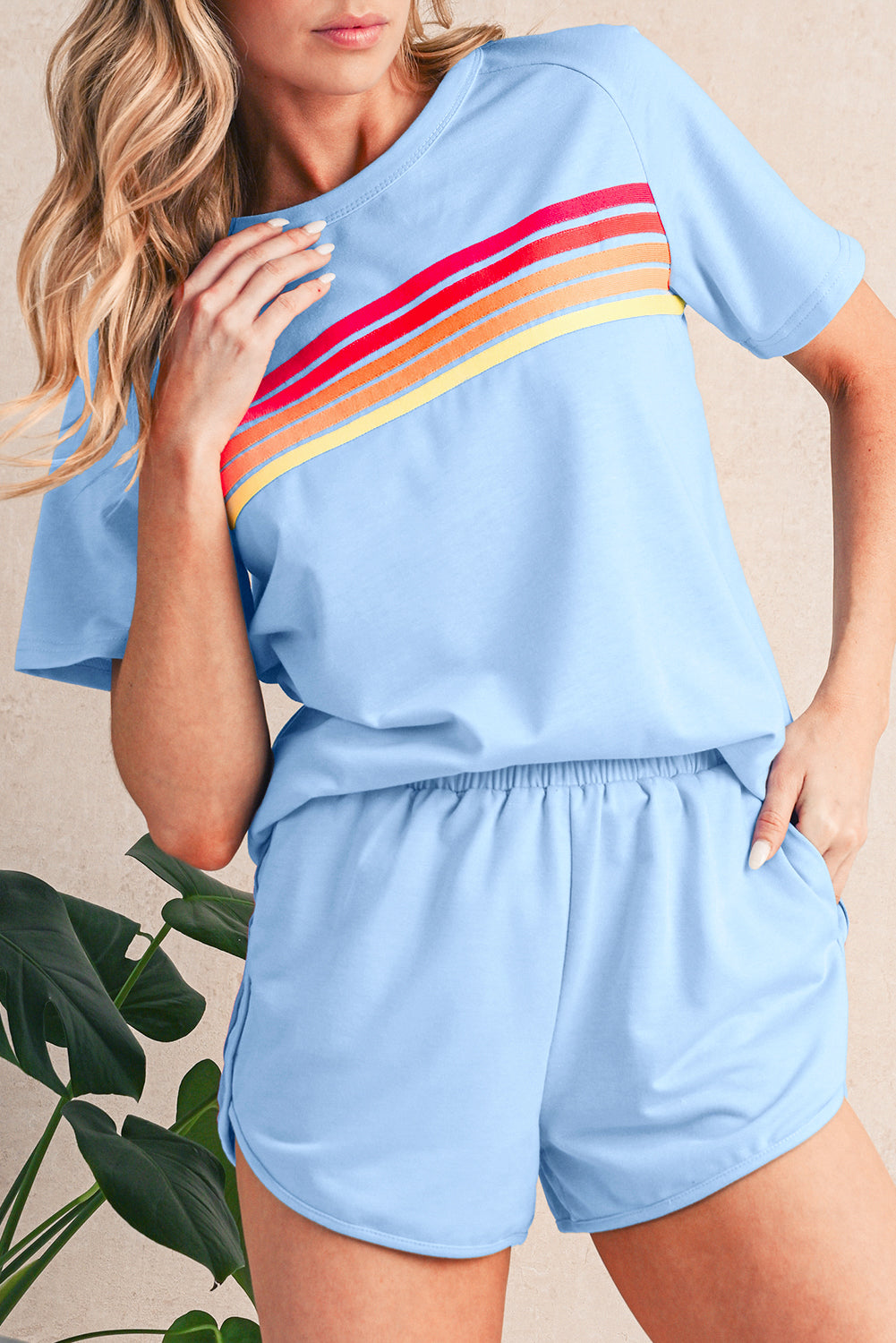 Colorful Striped Casual Tee