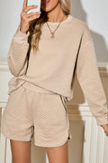 Plain Pullover and Shorts Set