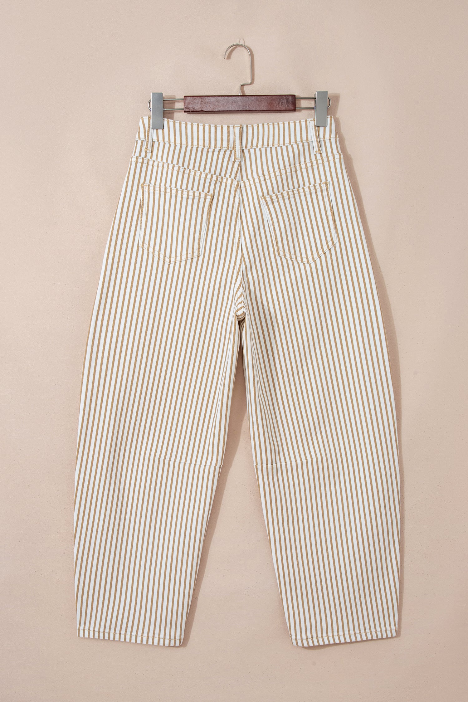 Stripe Casual Barrel Jeans