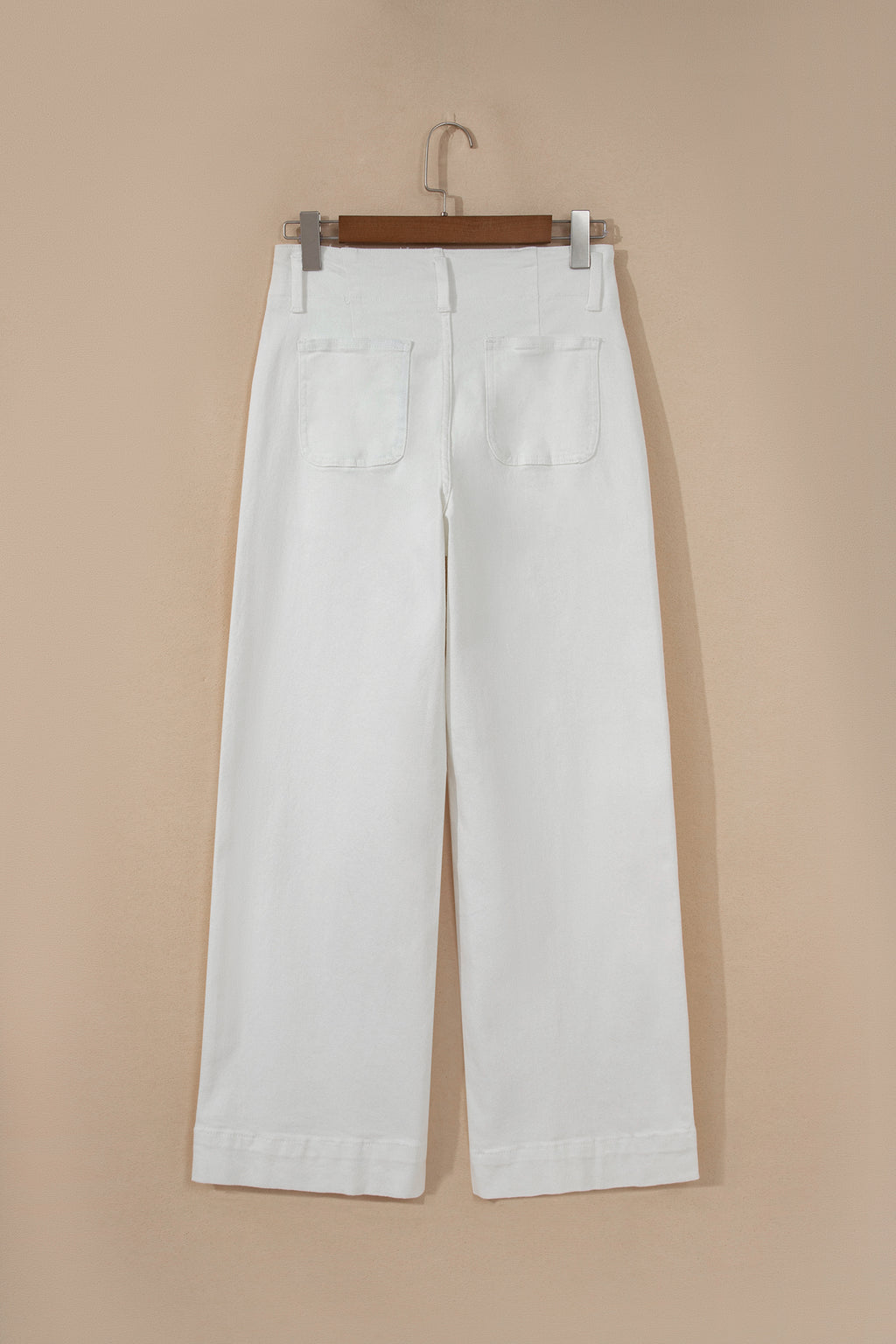 Button High Waist Wide Leg Jeans