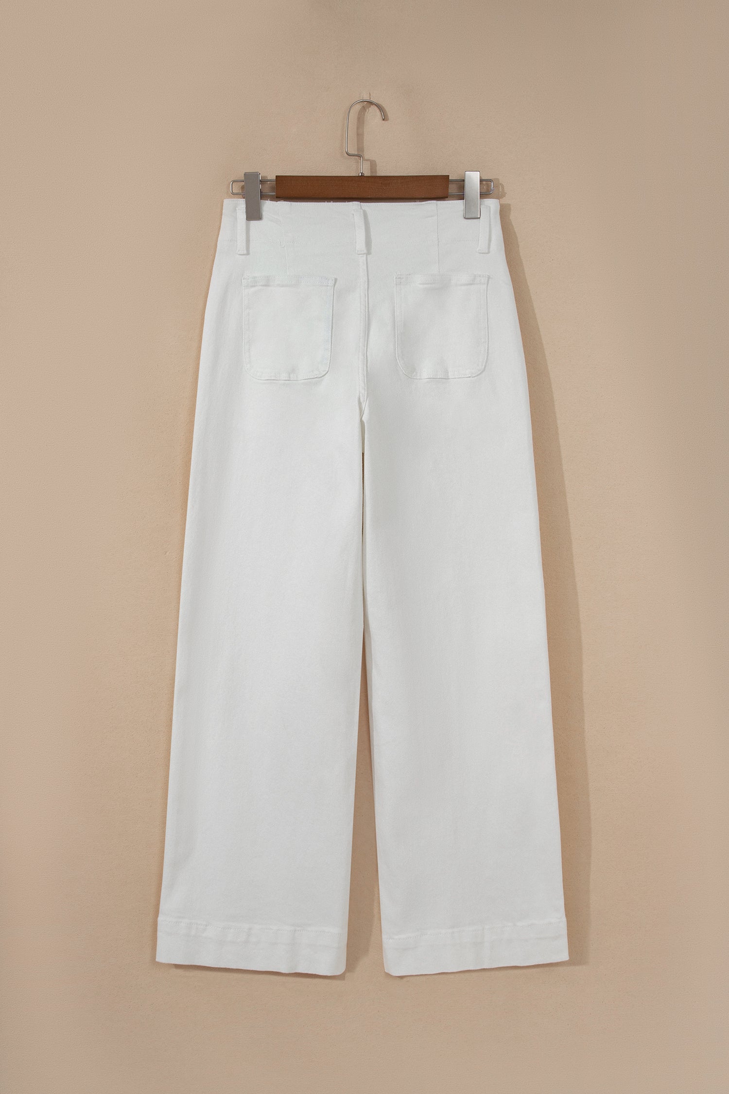 Button High Waist Wide Leg Jeans