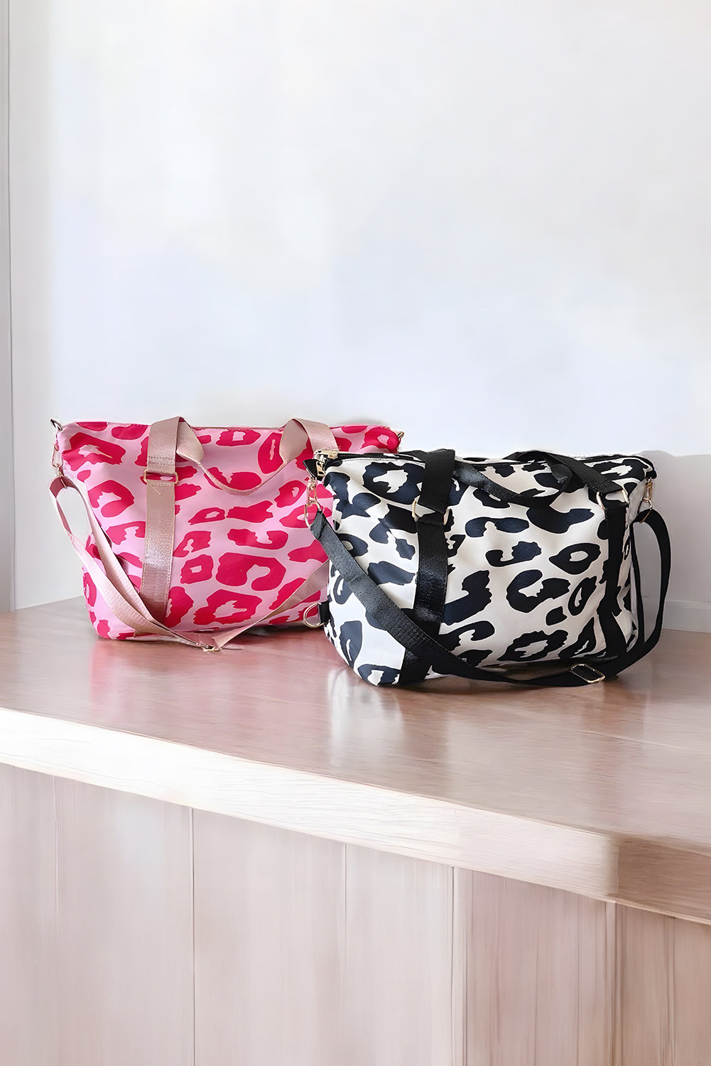 Leopard Print Luggage Tote Bag