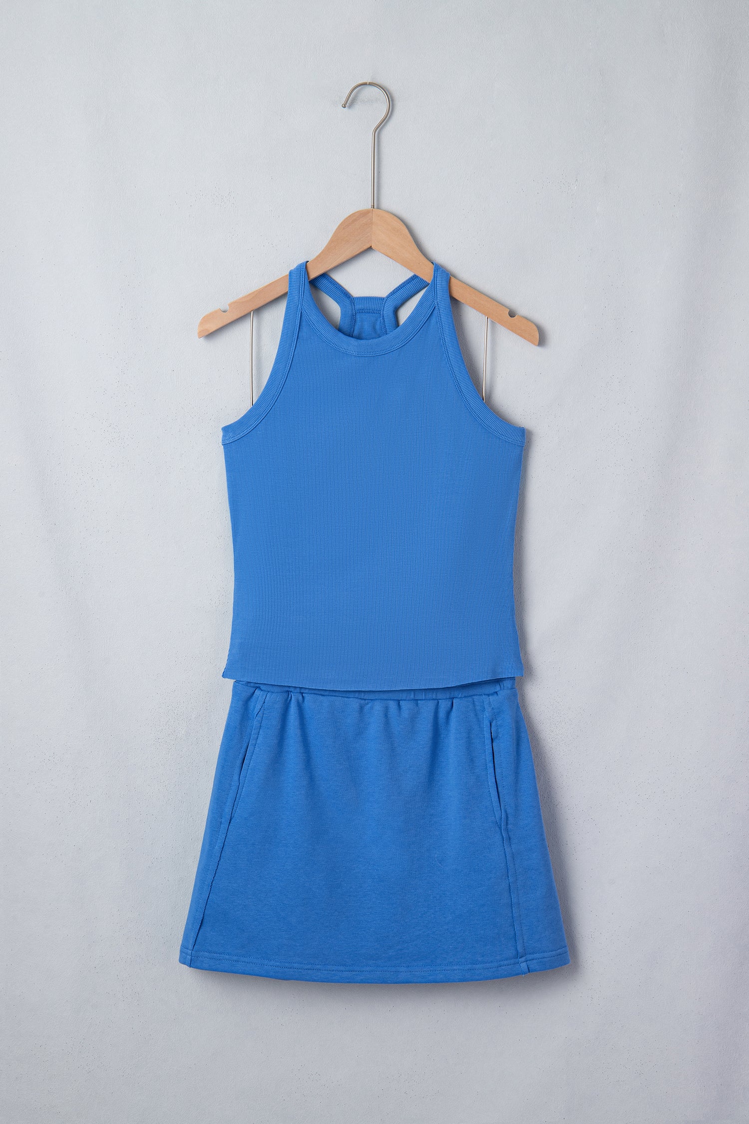 Tank Top Elastic Waist Mini Skort 2pcs Outfit