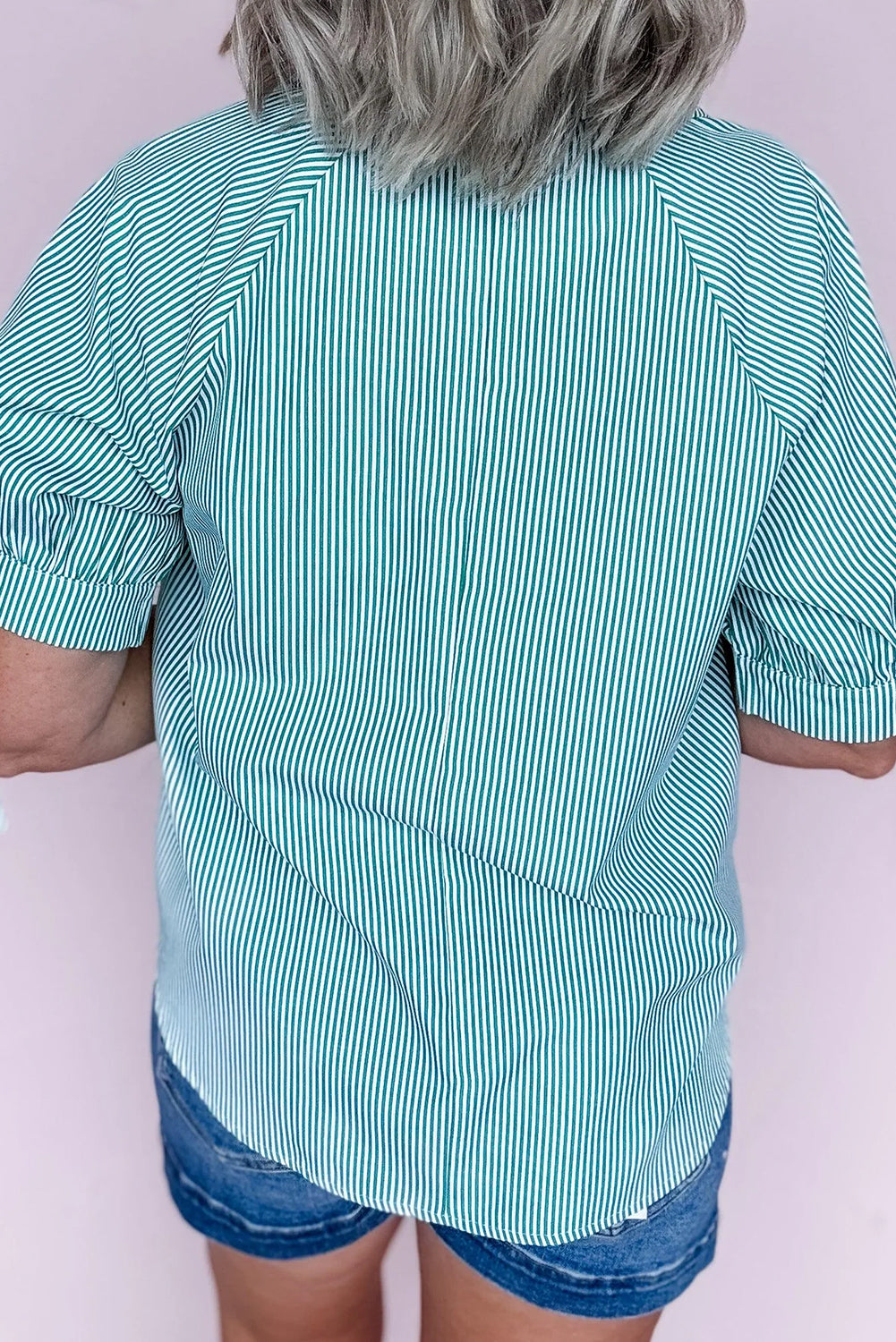 Short Sleeve Striped Blouse