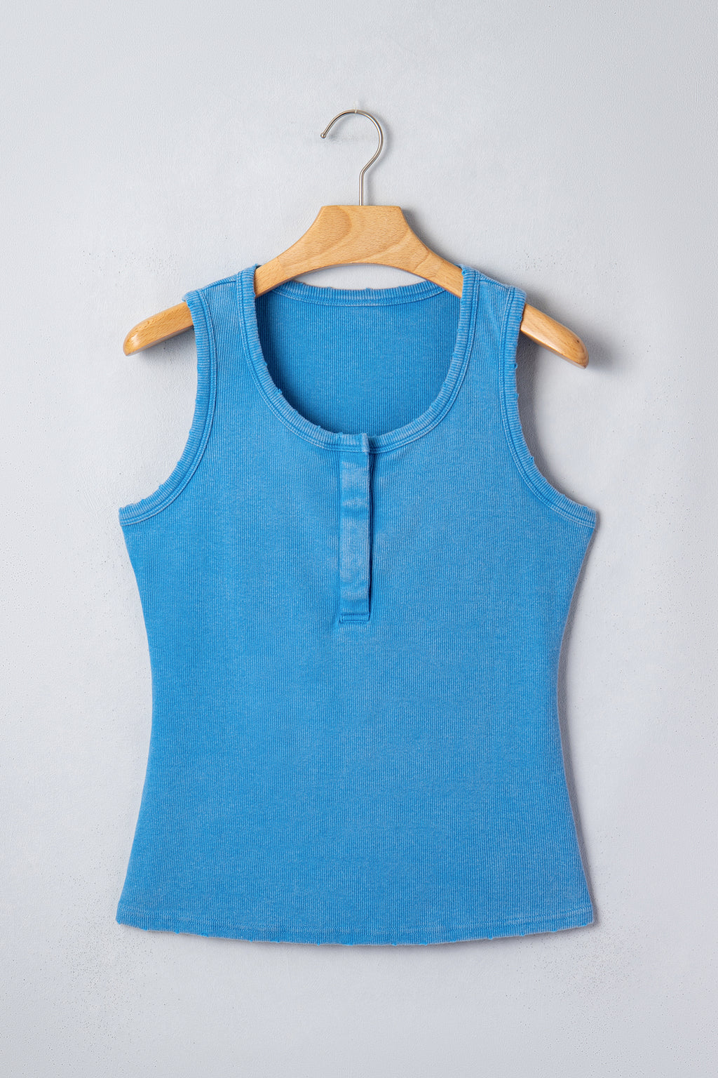 Bright Green Vintage Distressed Ribbed Mineral Wash Tank Top