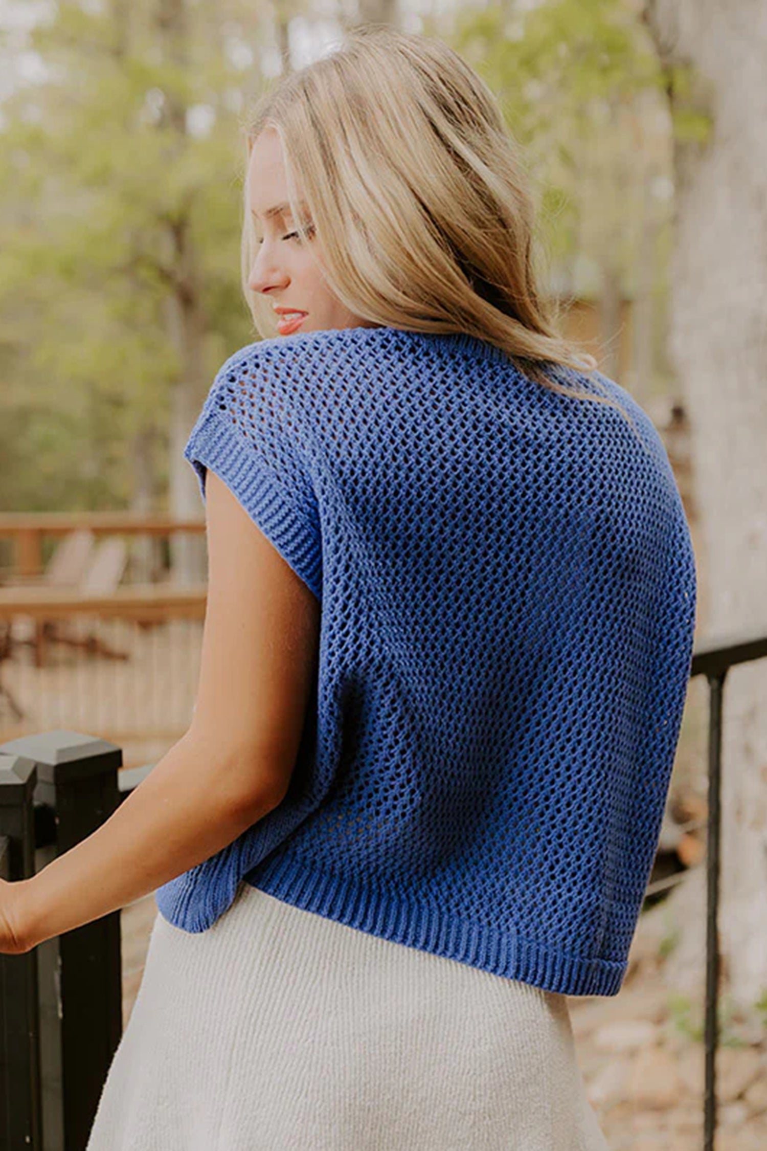 Flag Short Sleeve Sweater Top