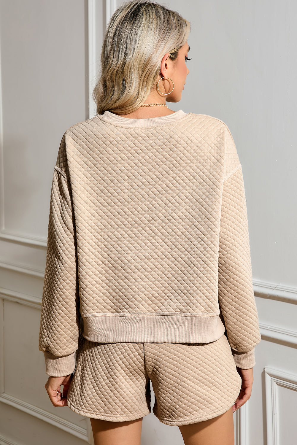 Plain Pullover and Shorts Set