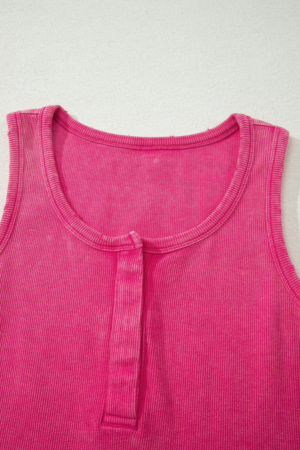 Bright Green Vintage Distressed Ribbed Mineral Wash Tank Top