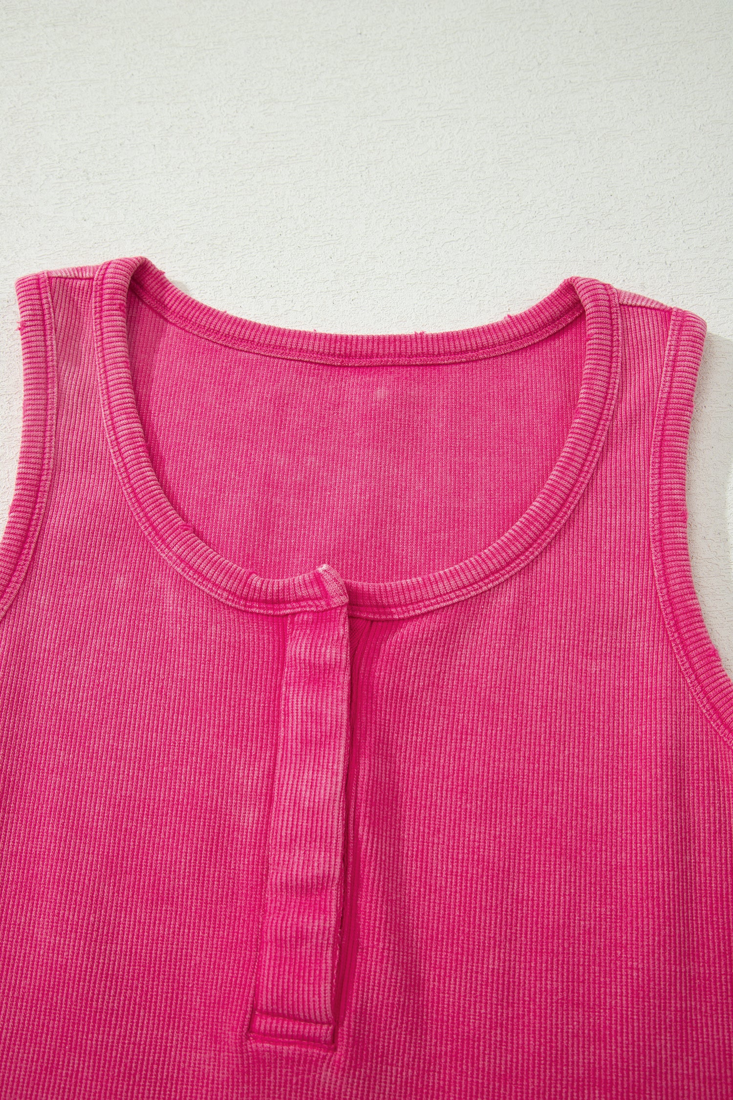 Bright Green Vintage Distressed Ribbed Mineral Wash Tank Top
