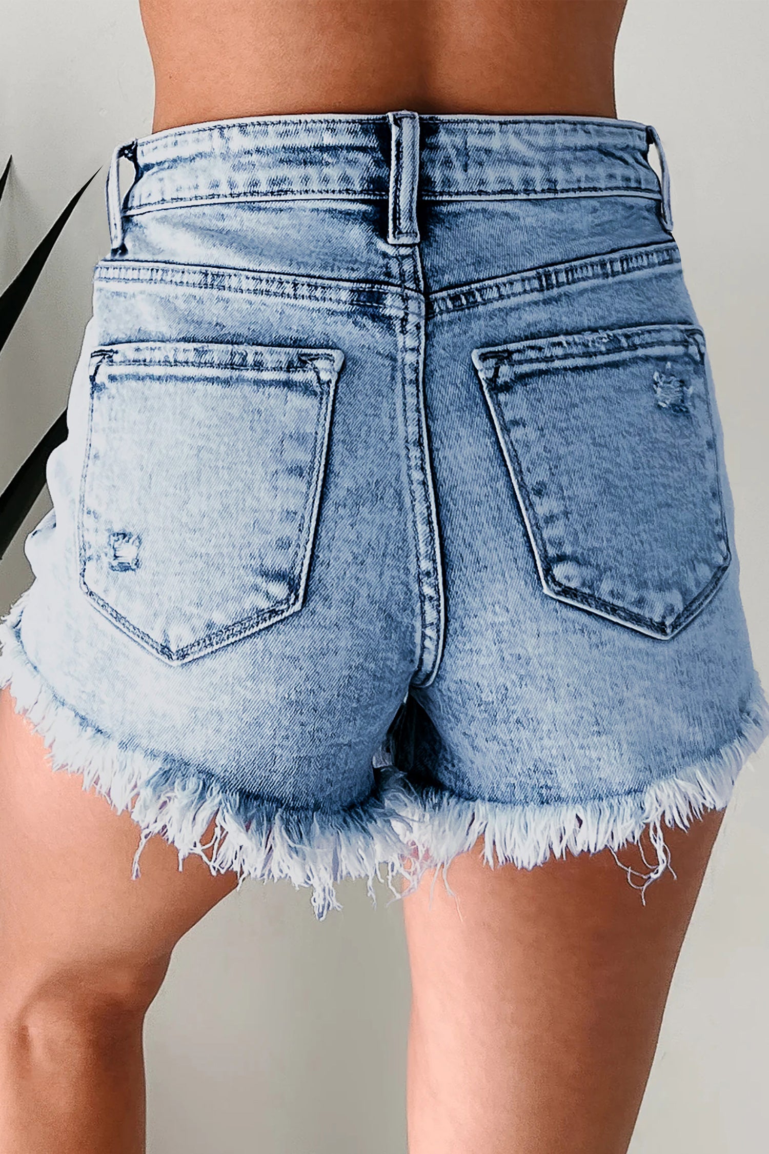 Distressed Denim Shorts