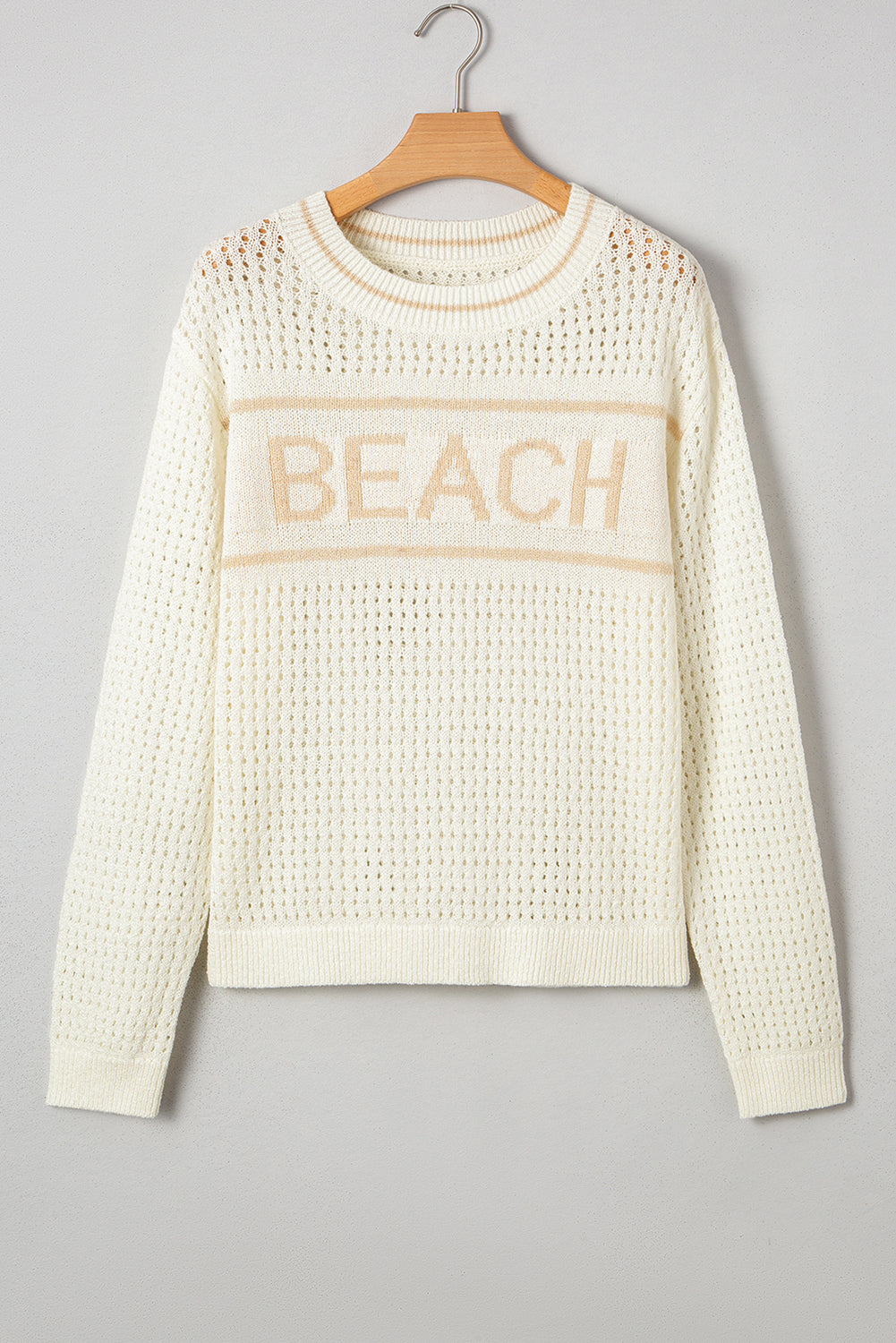 BEACH Hollow Out Knitted Lightweight Sweater