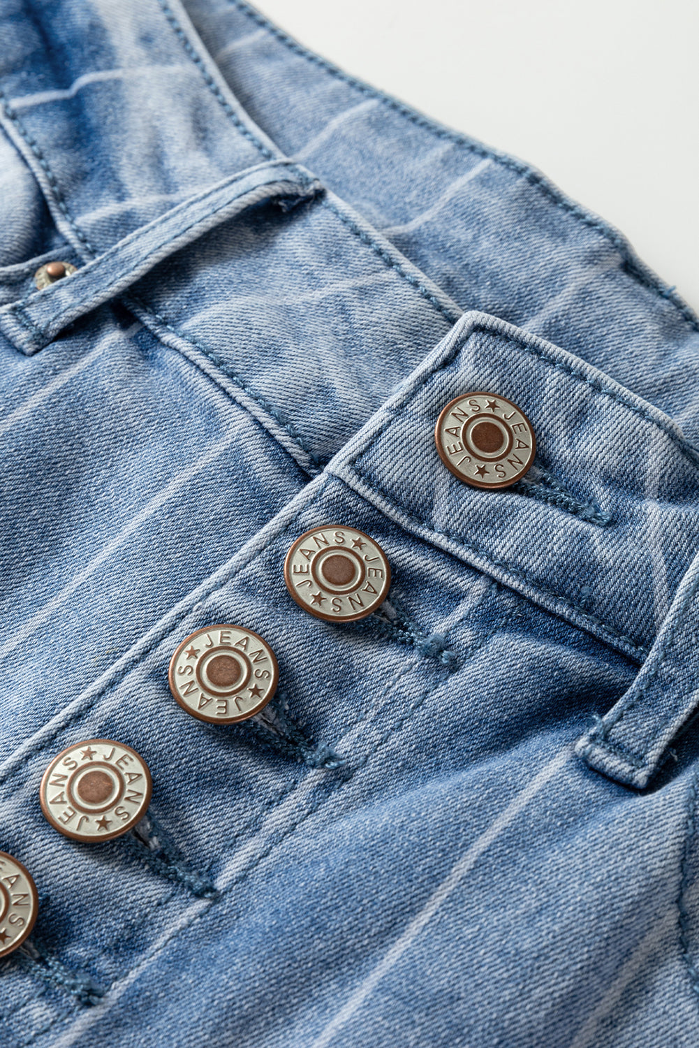 Button Wide Leg Jeans