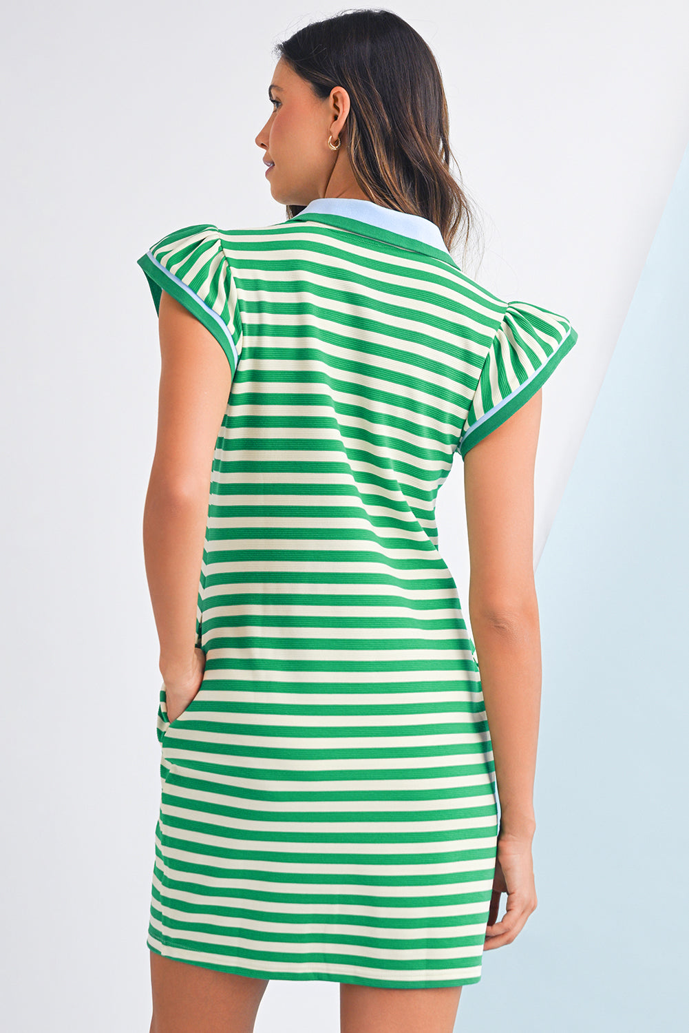 Short Sleeve Pop Of Color Dress