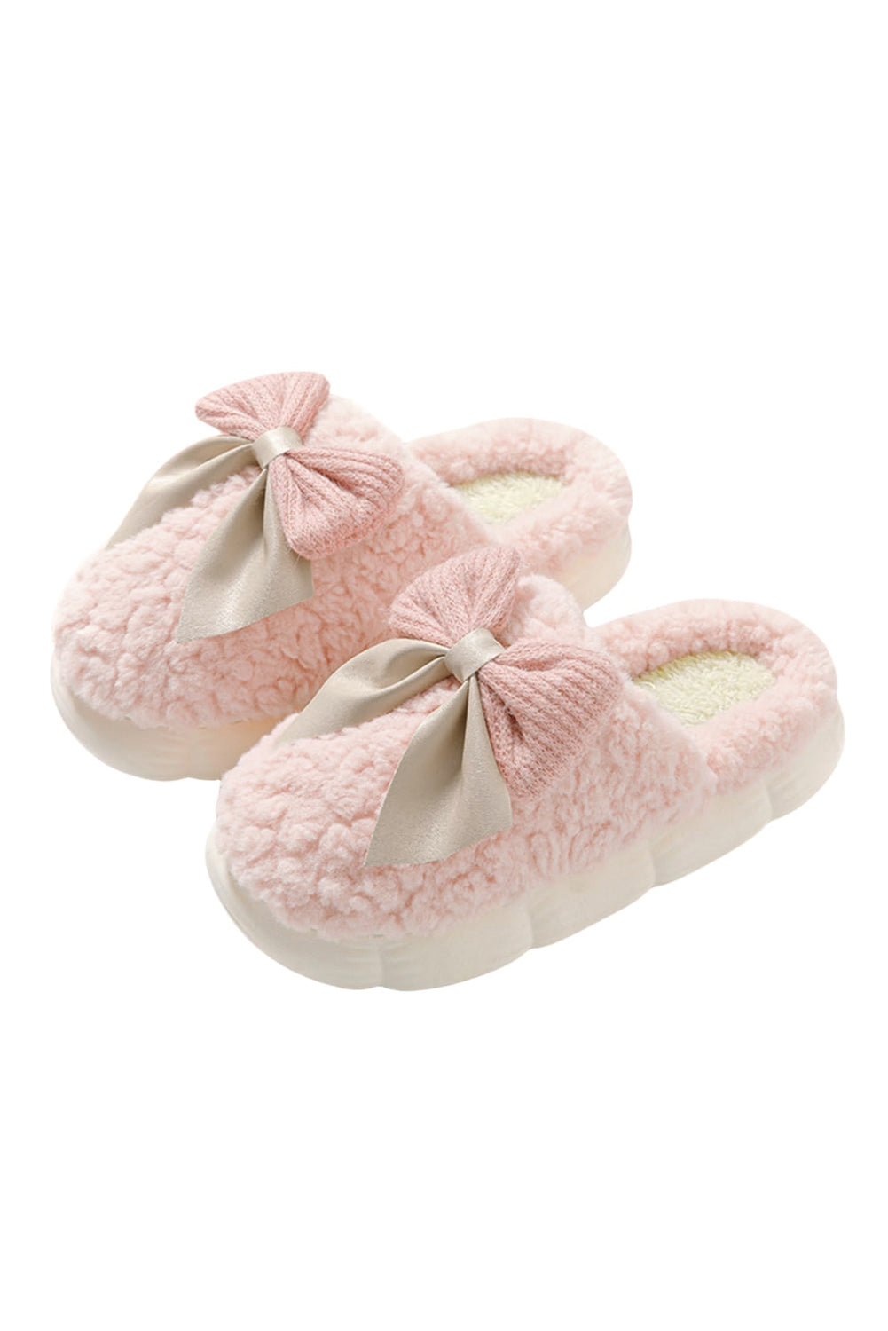 Bowknot Plush Slippers