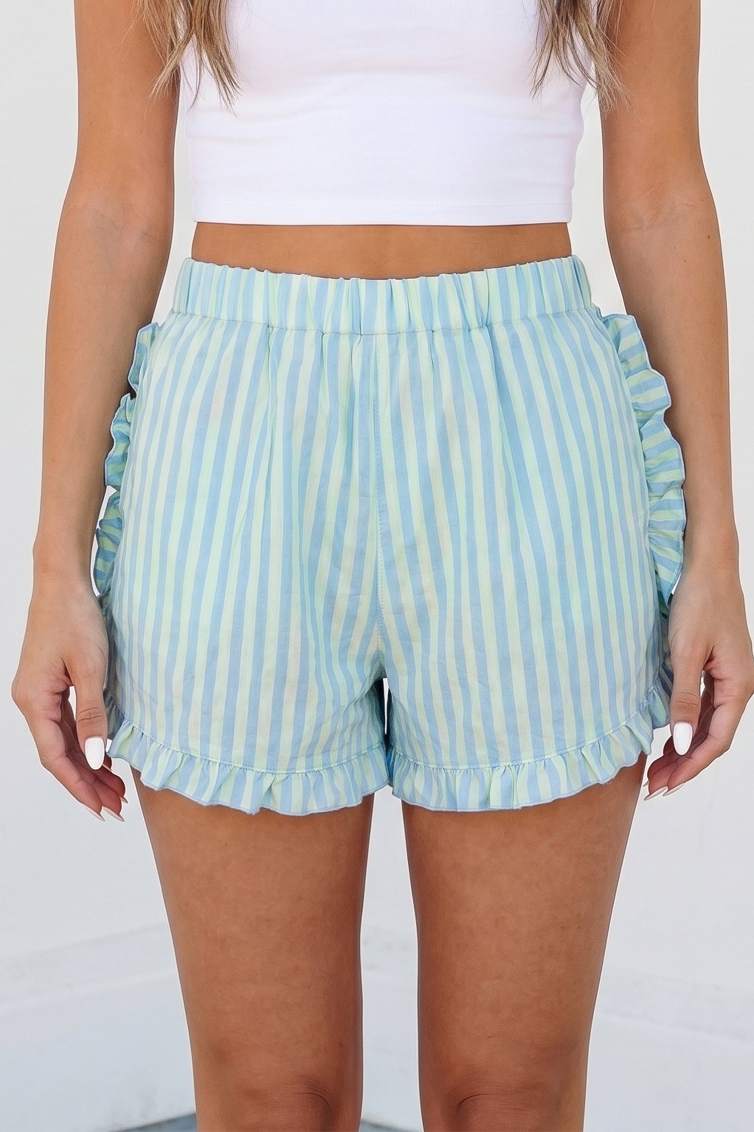 Ruffle Trim Casual Shorts