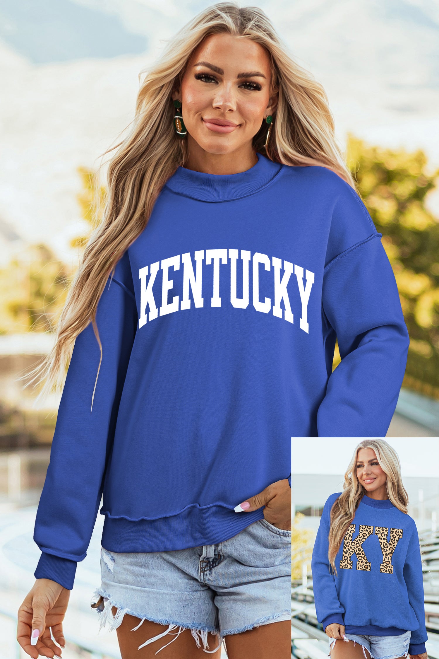 KENTUCKY Reversible High Neck Sweatshirt