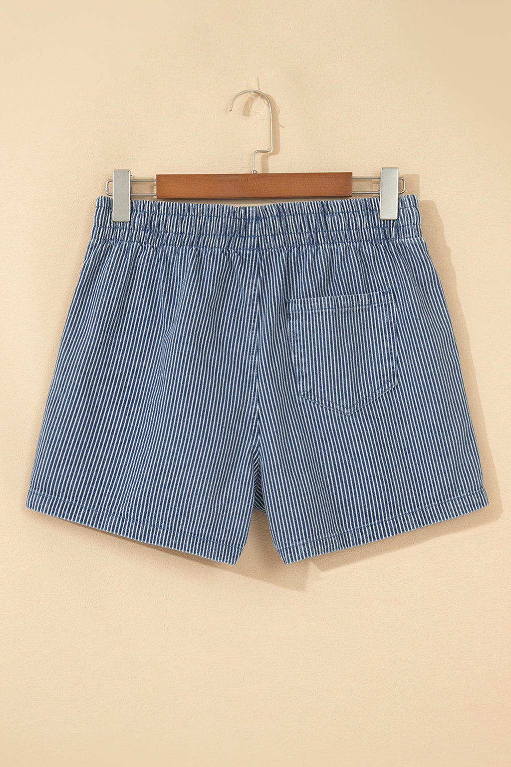 Stripe Drawstring Casual Denim Shorts