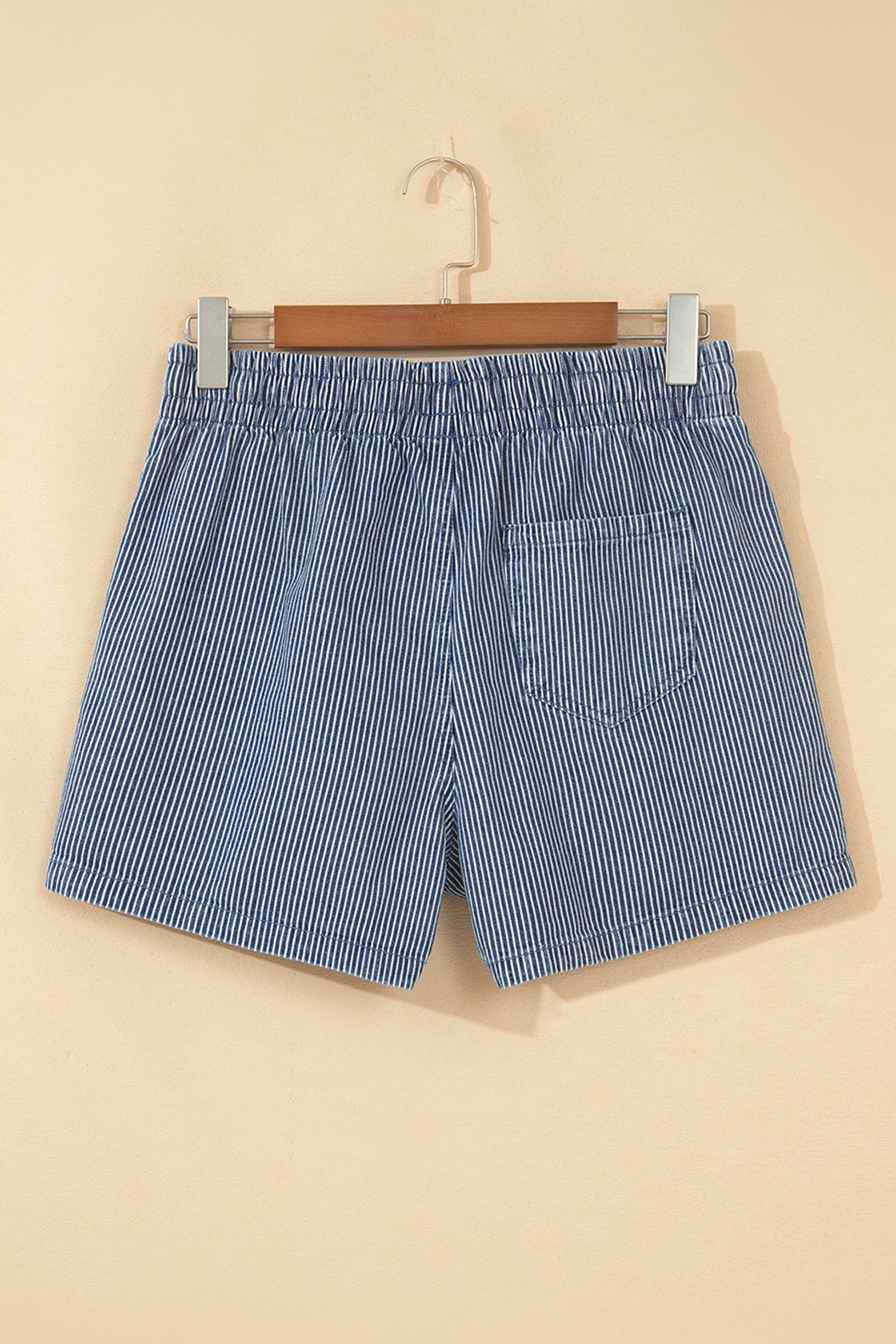 Stripe Drawstring Casual Denim Shorts