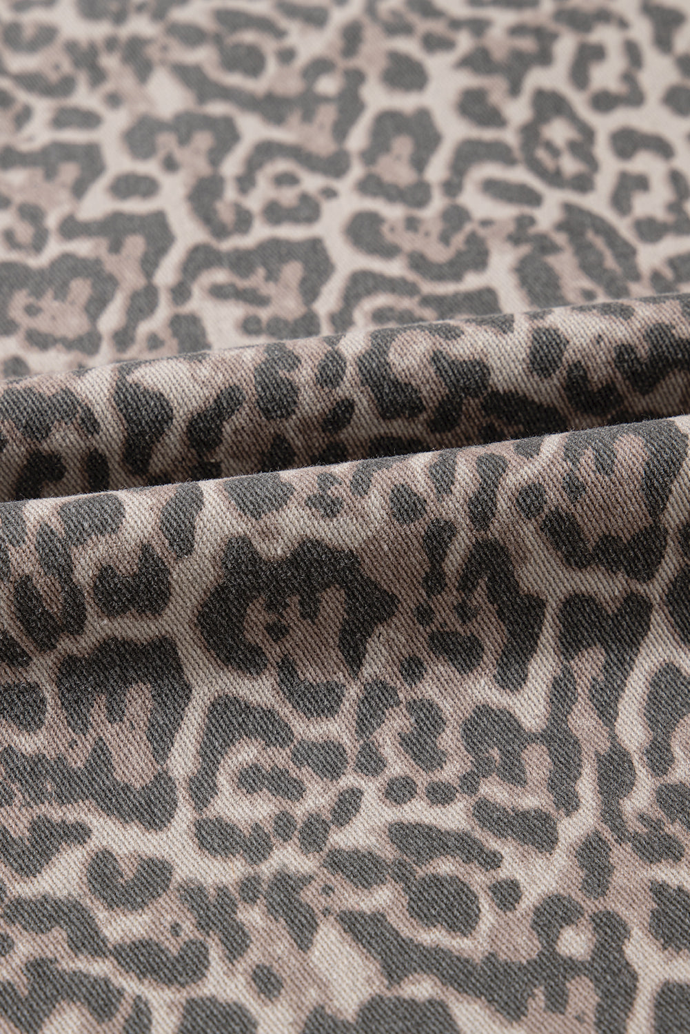 Leopard Frayed Edge Wide Leg High Waist Jeans