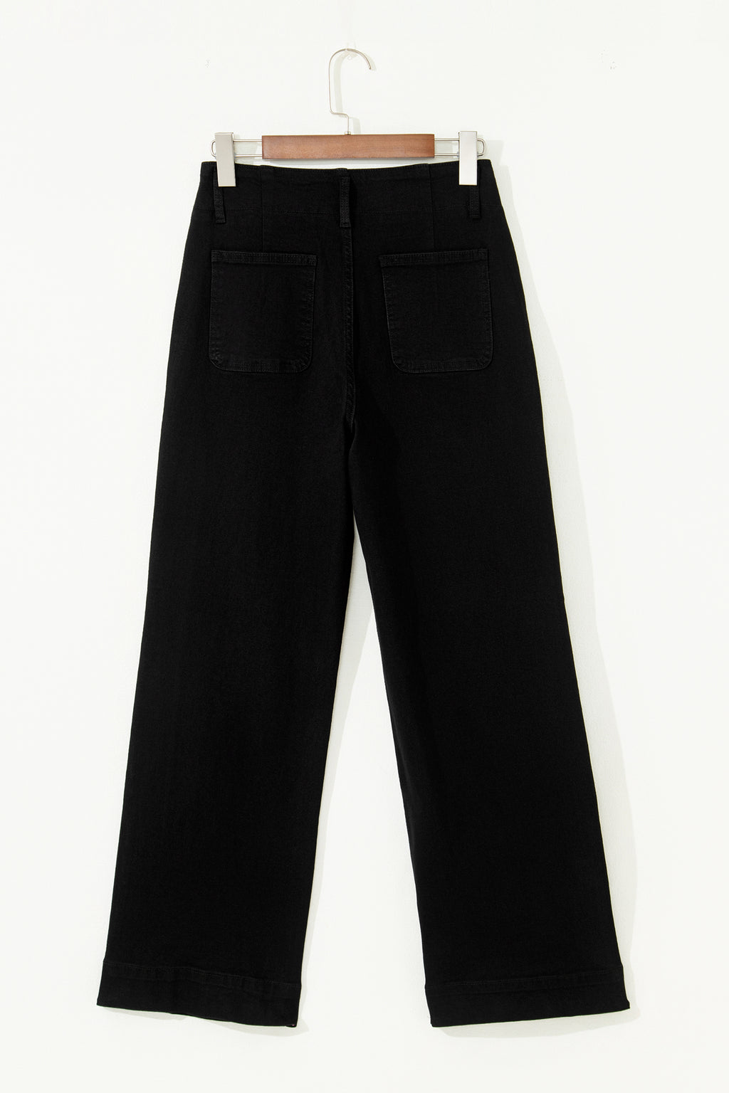 Button High Waist Wide Leg Jeans