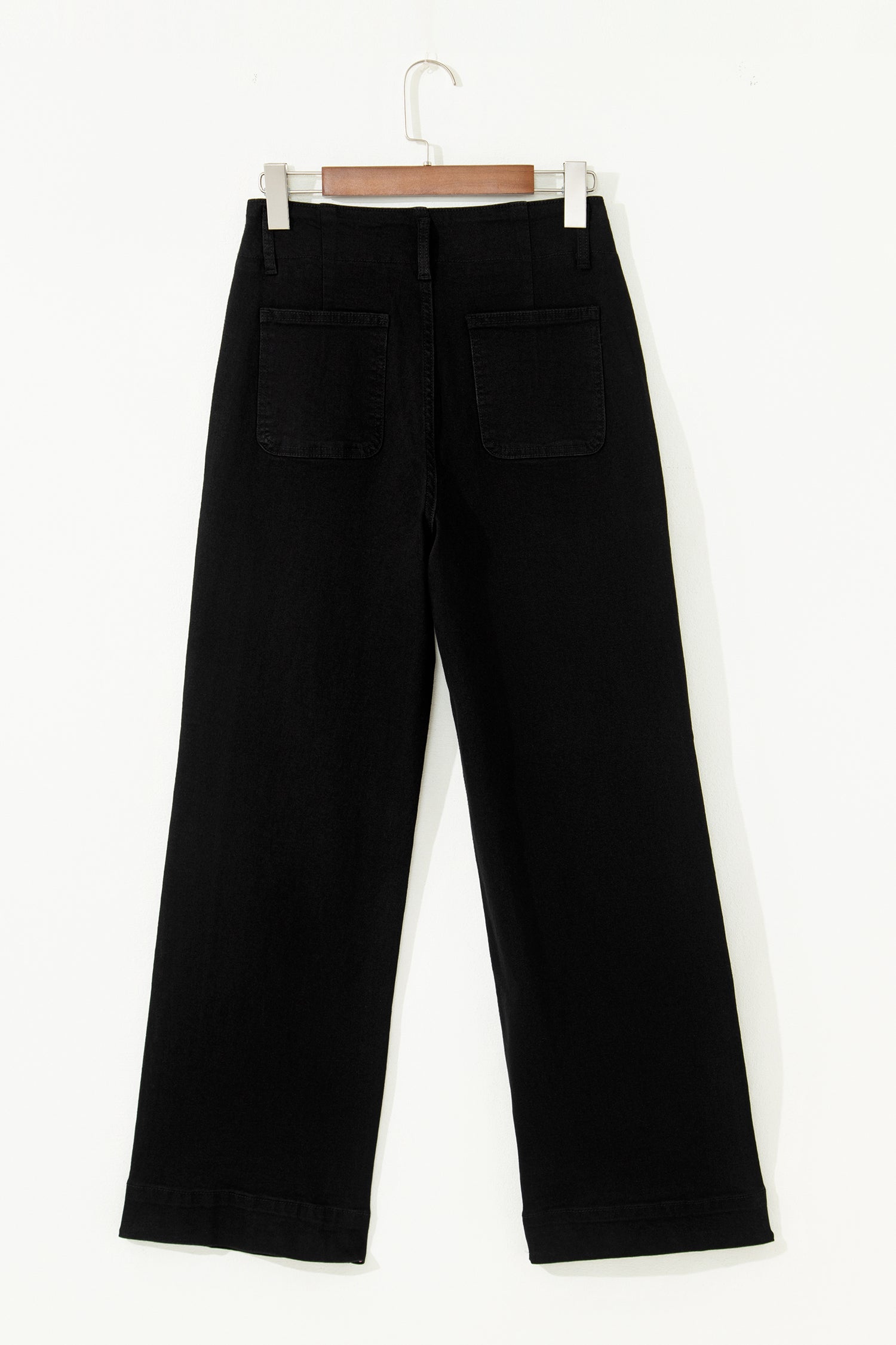 Button High Waist Wide Leg Jeans
