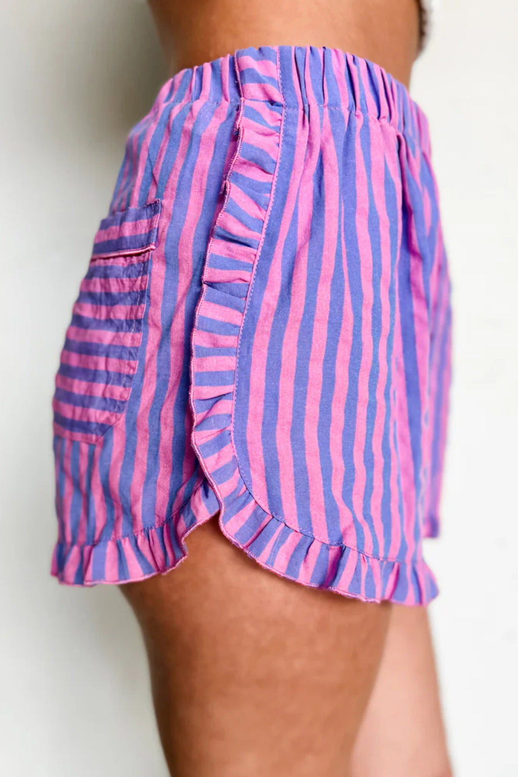 Ruffle Trim Casual Shorts