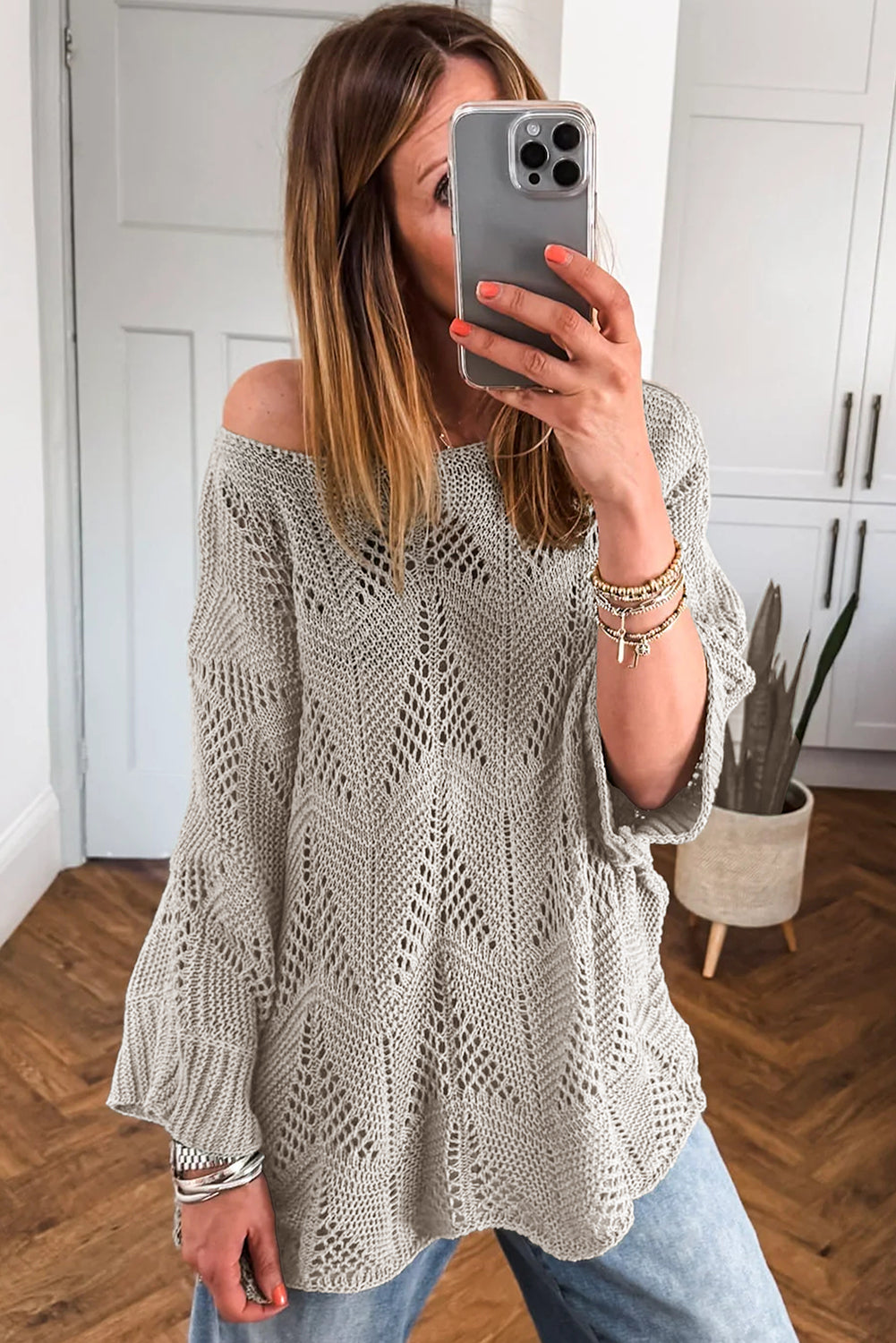 3/4 Sleeve Loose Sweater