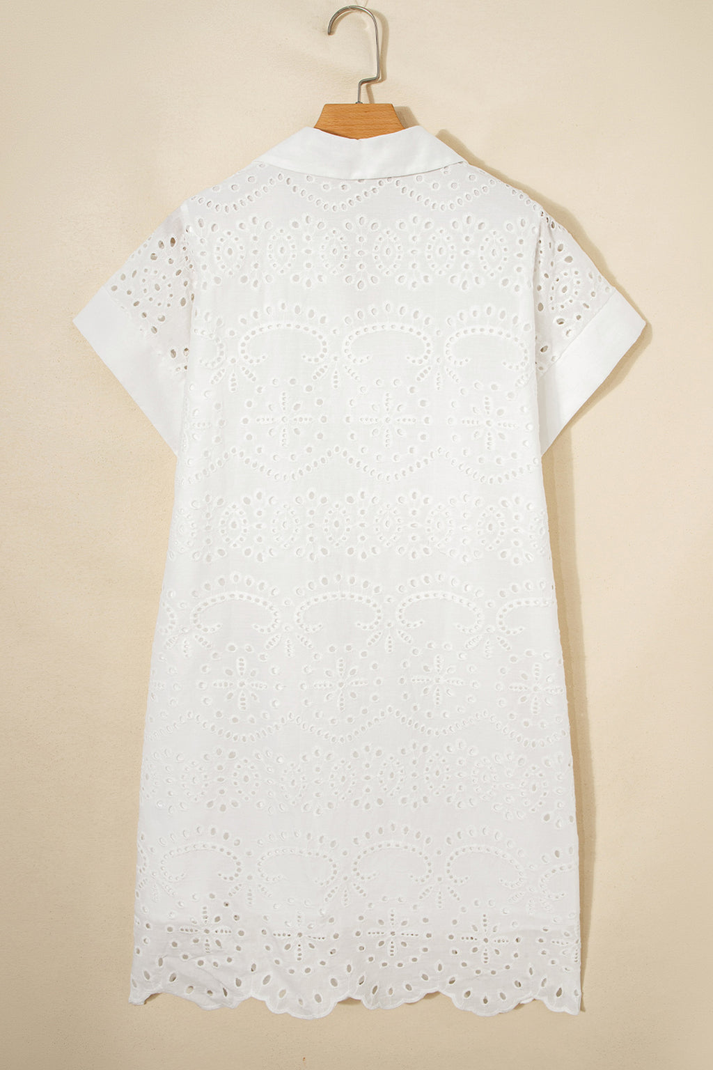 Eyelet Embroidered T Shirt Mini Dress