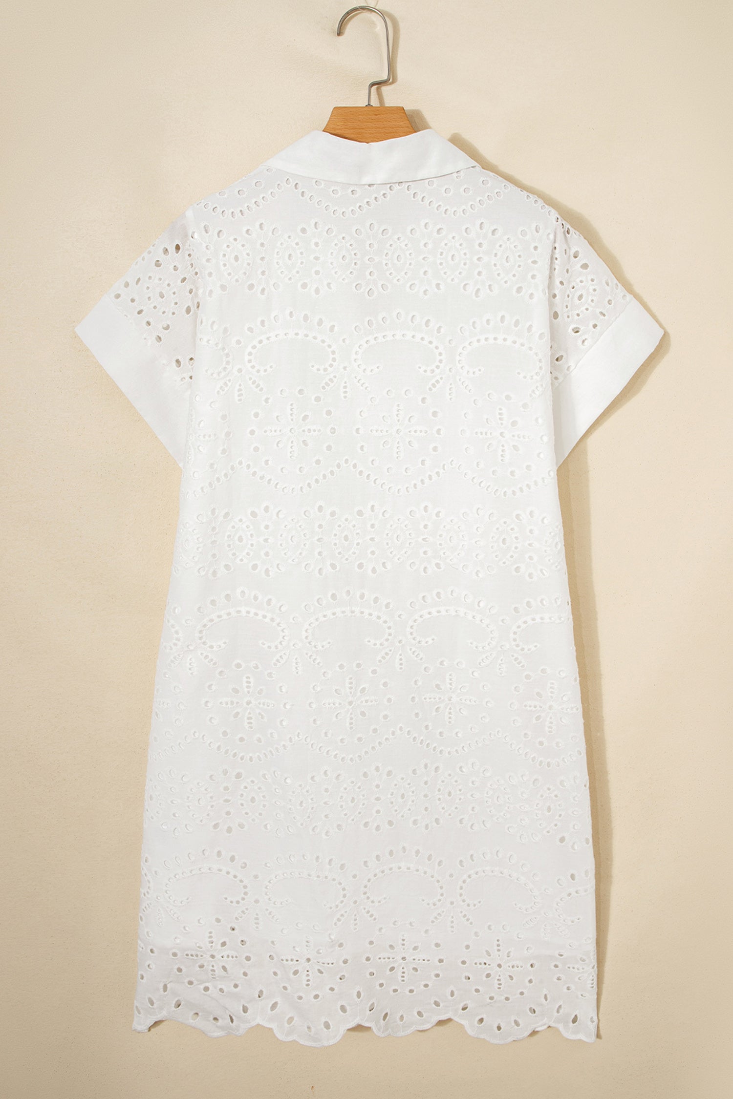 Eyelet Embroidered T Shirt Mini Dress