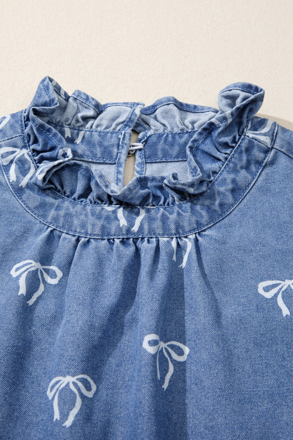 Flutter Sleeve Denim Top