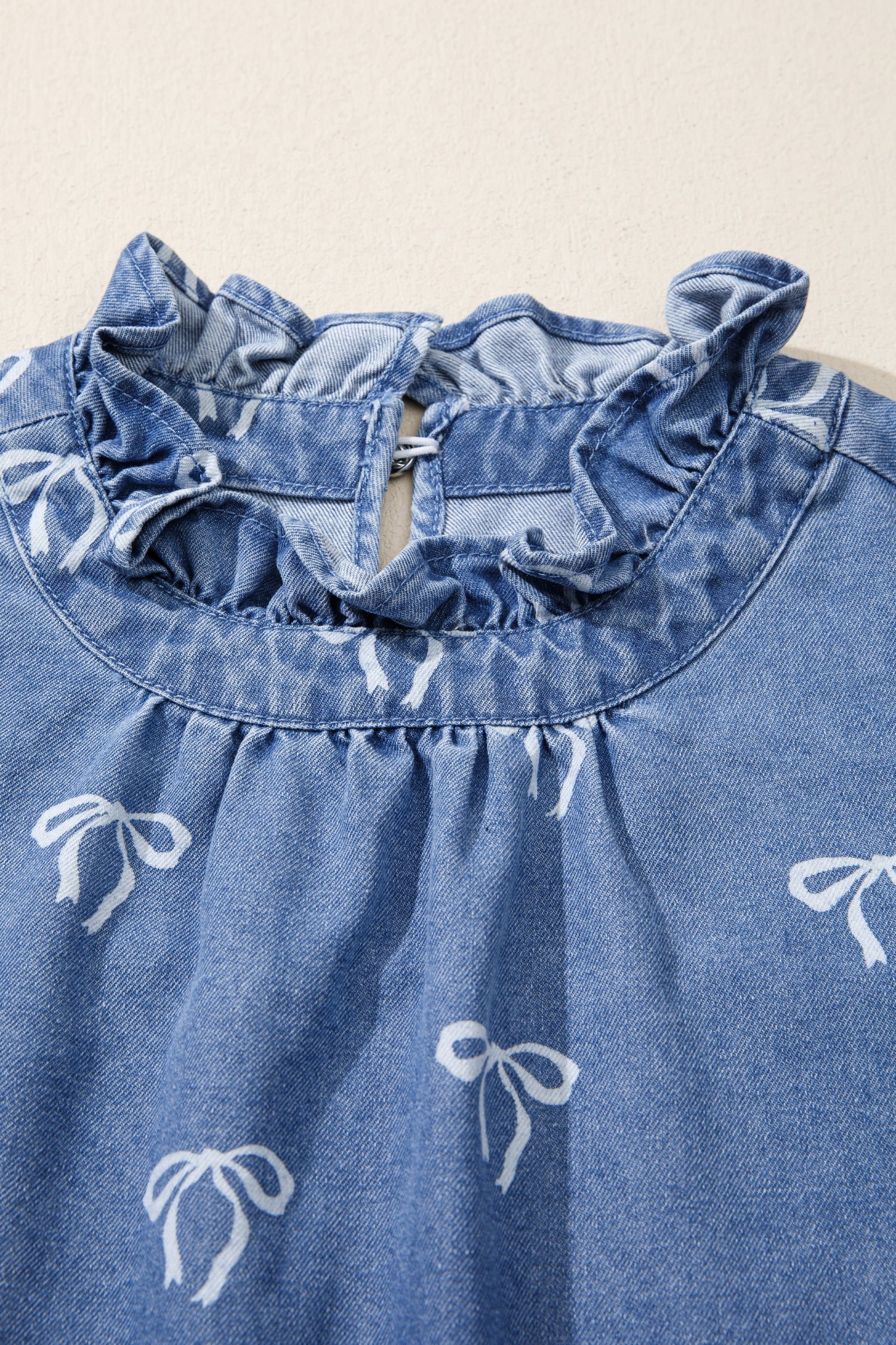 Flutter Sleeve Denim Top
