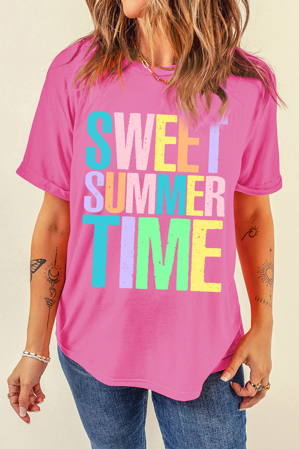 SWEET SUMMER TIME Letter Graphic Tee