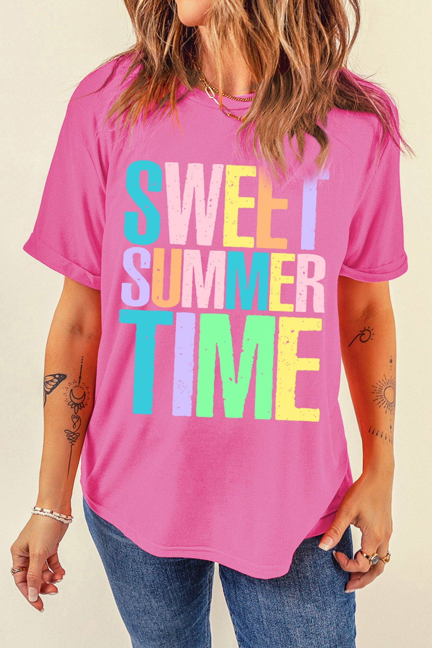 SWEET SUMMER TIME Letter Graphic Tee