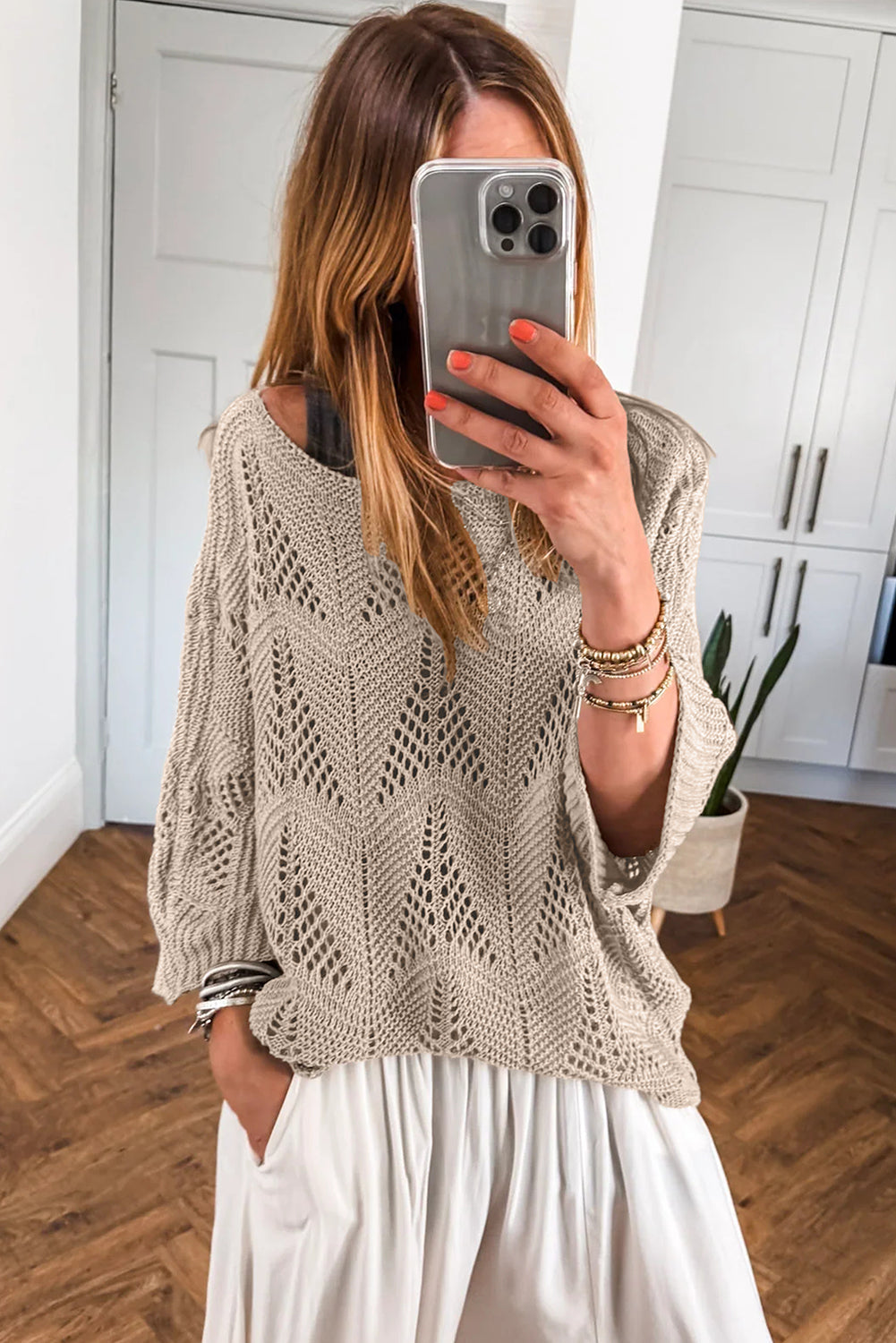 3/4 Sleeve Loose Sweater