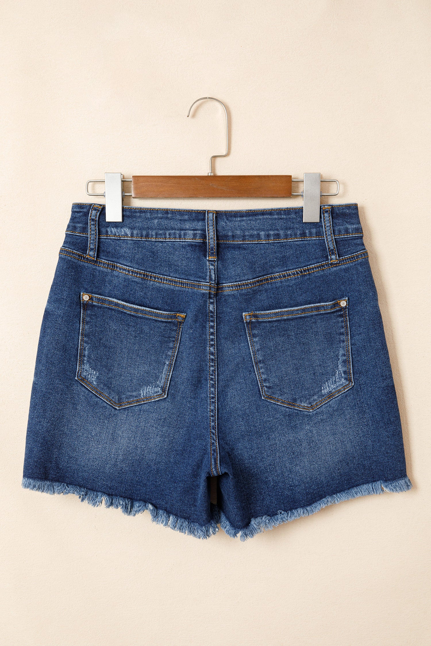 Raw Hem Distressed Denim Shorts