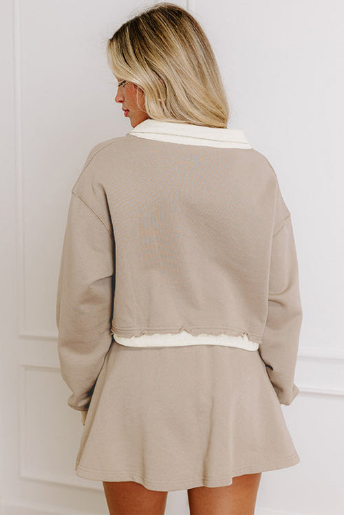 Cropped Pullover Skirt Set
