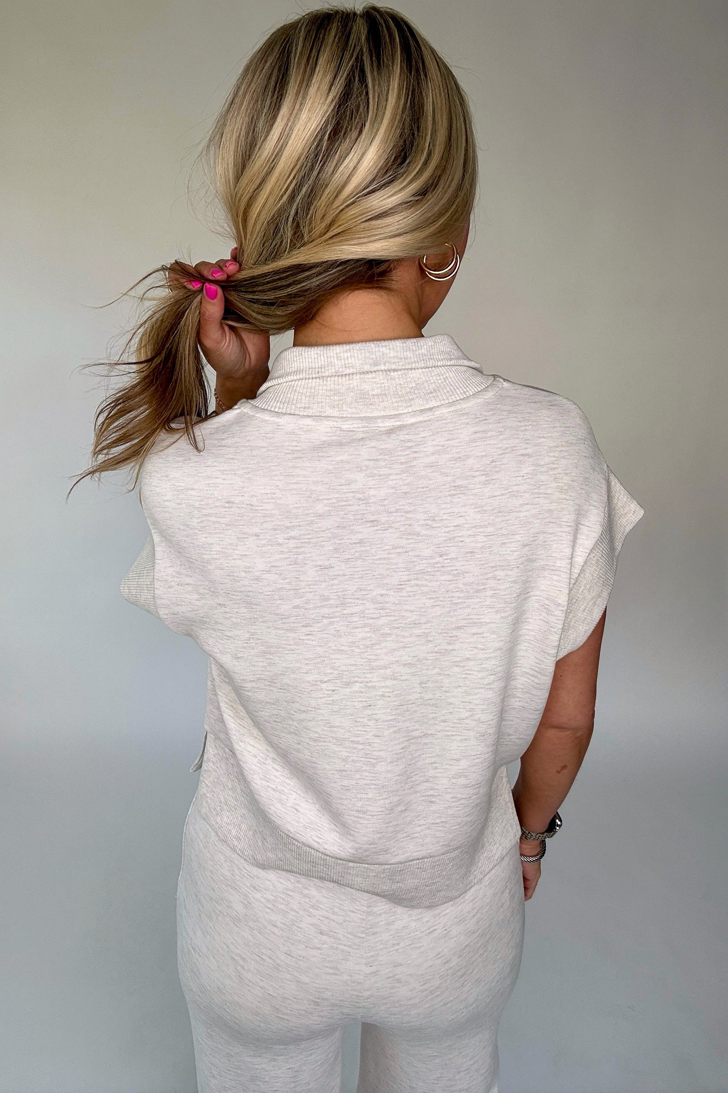 Light Grey Half Zip Pant Set