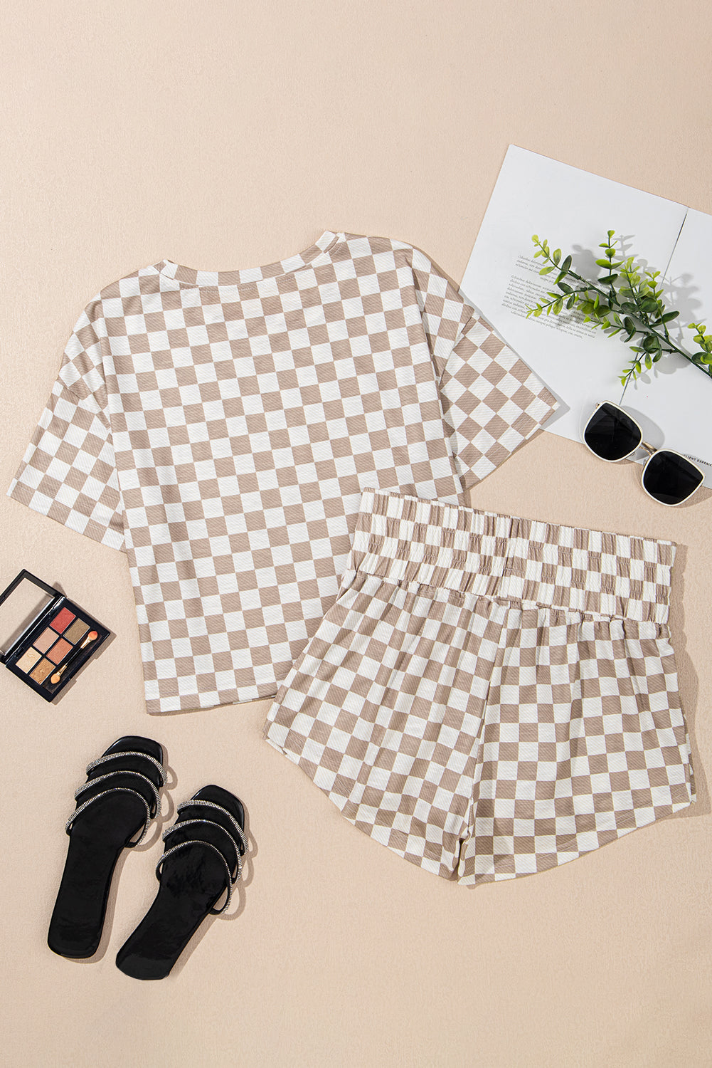 Checkerboard T Shirt &  Skort Set