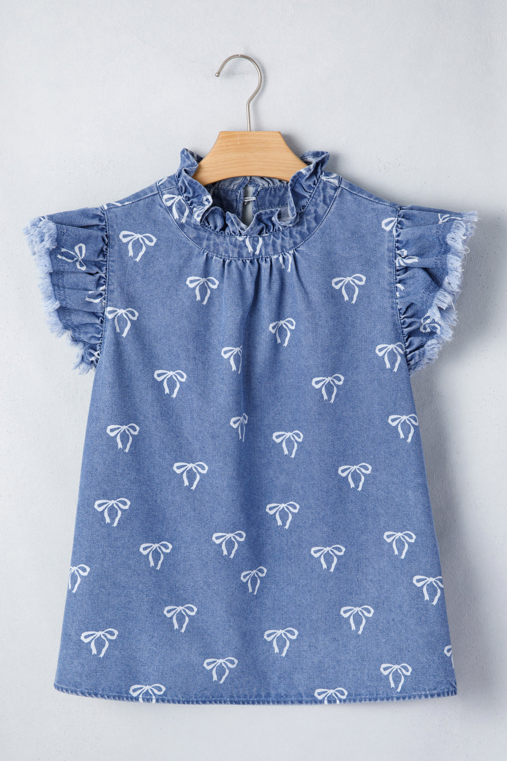 Flutter Sleeve Denim Top