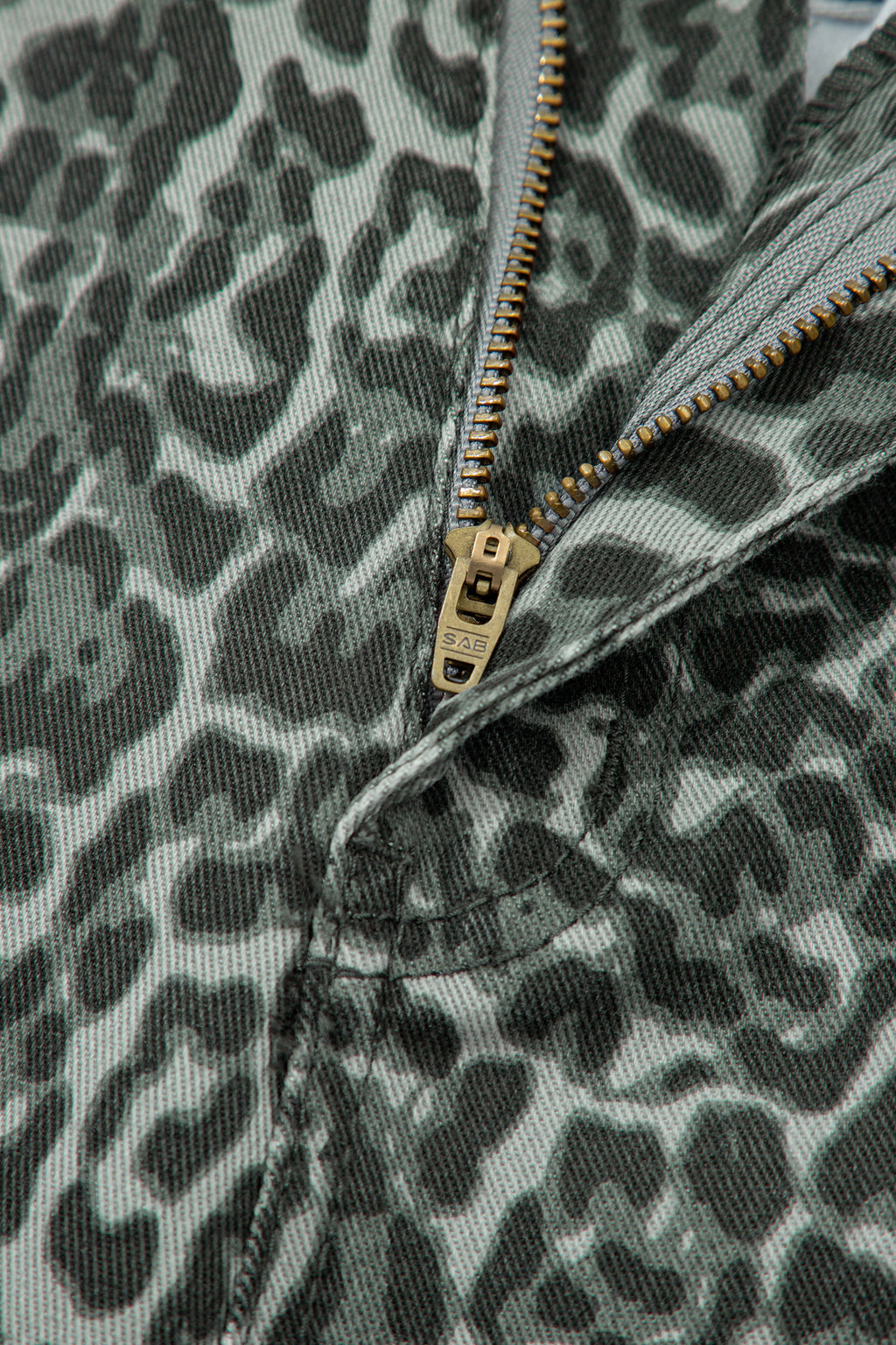Leopard Frayed Edge Wide Leg High Waist Jeans