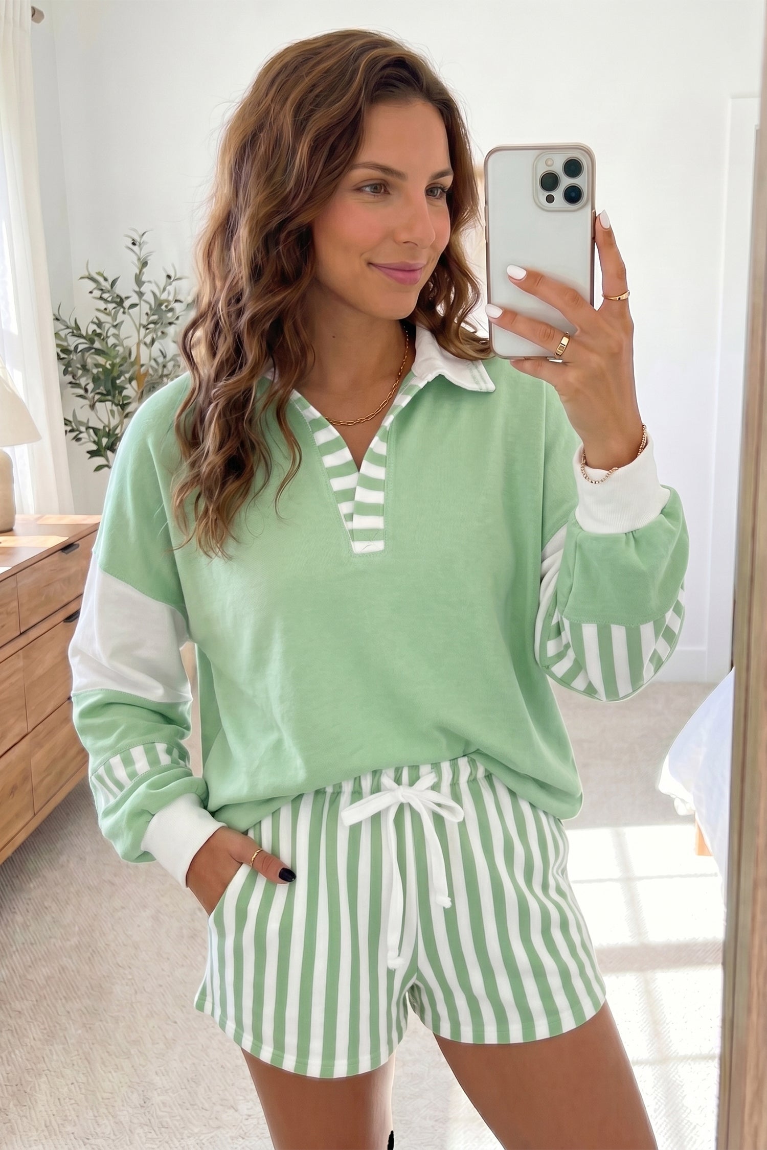 Pullover Top Shorts Set