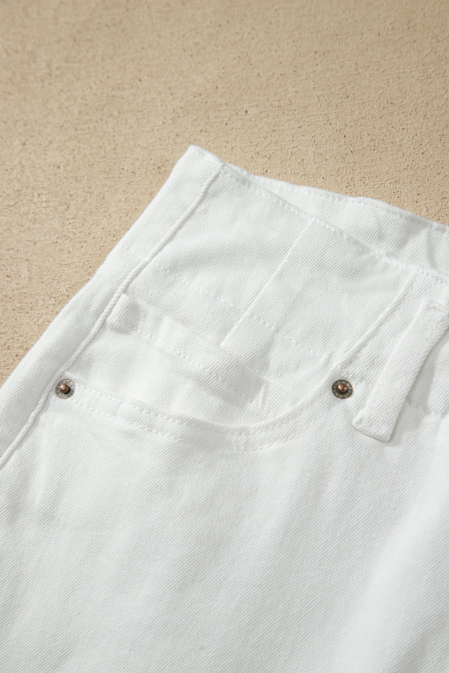 Button High Waist Wide Leg Jeans