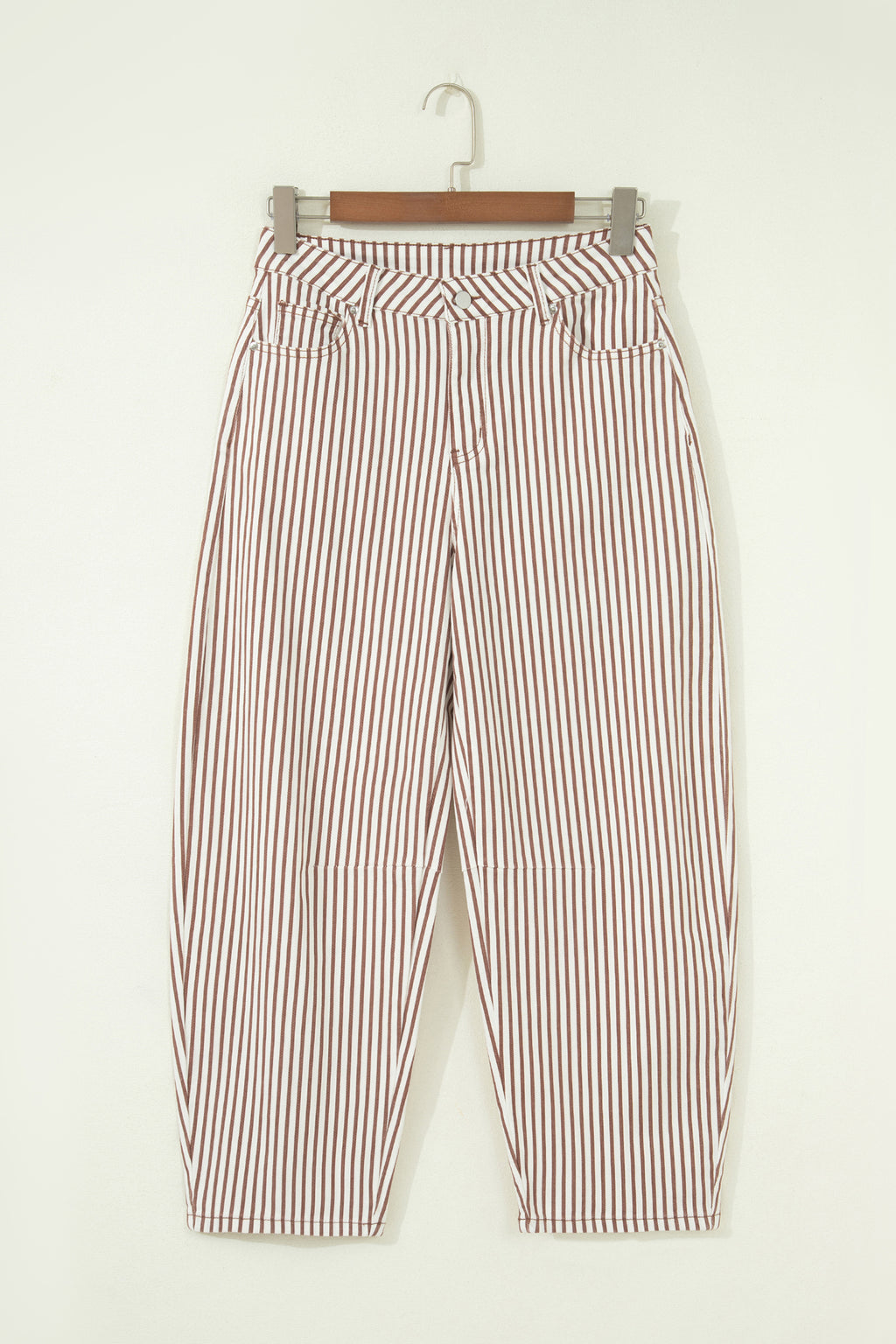 Stripe Casual Barrel Jeans