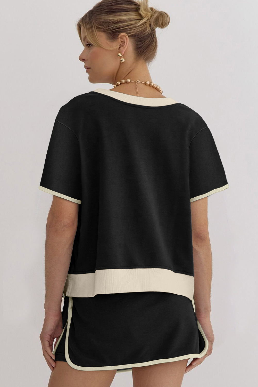 Drop Shoulder T Shirt and Skort Set
