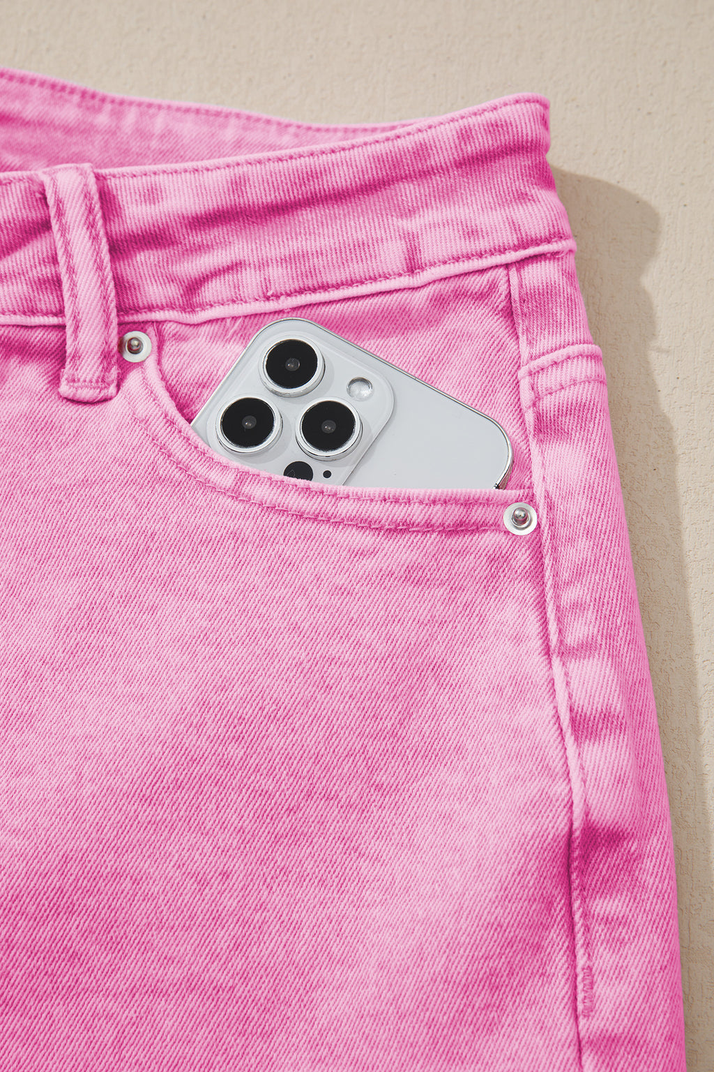 High Waist Raw Hem Shift Jeans