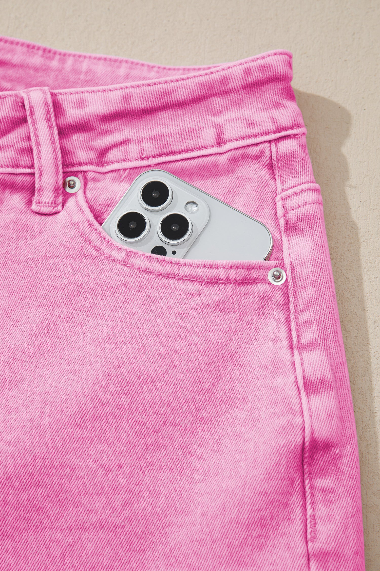 High Waist Raw Hem Shift Jeans
