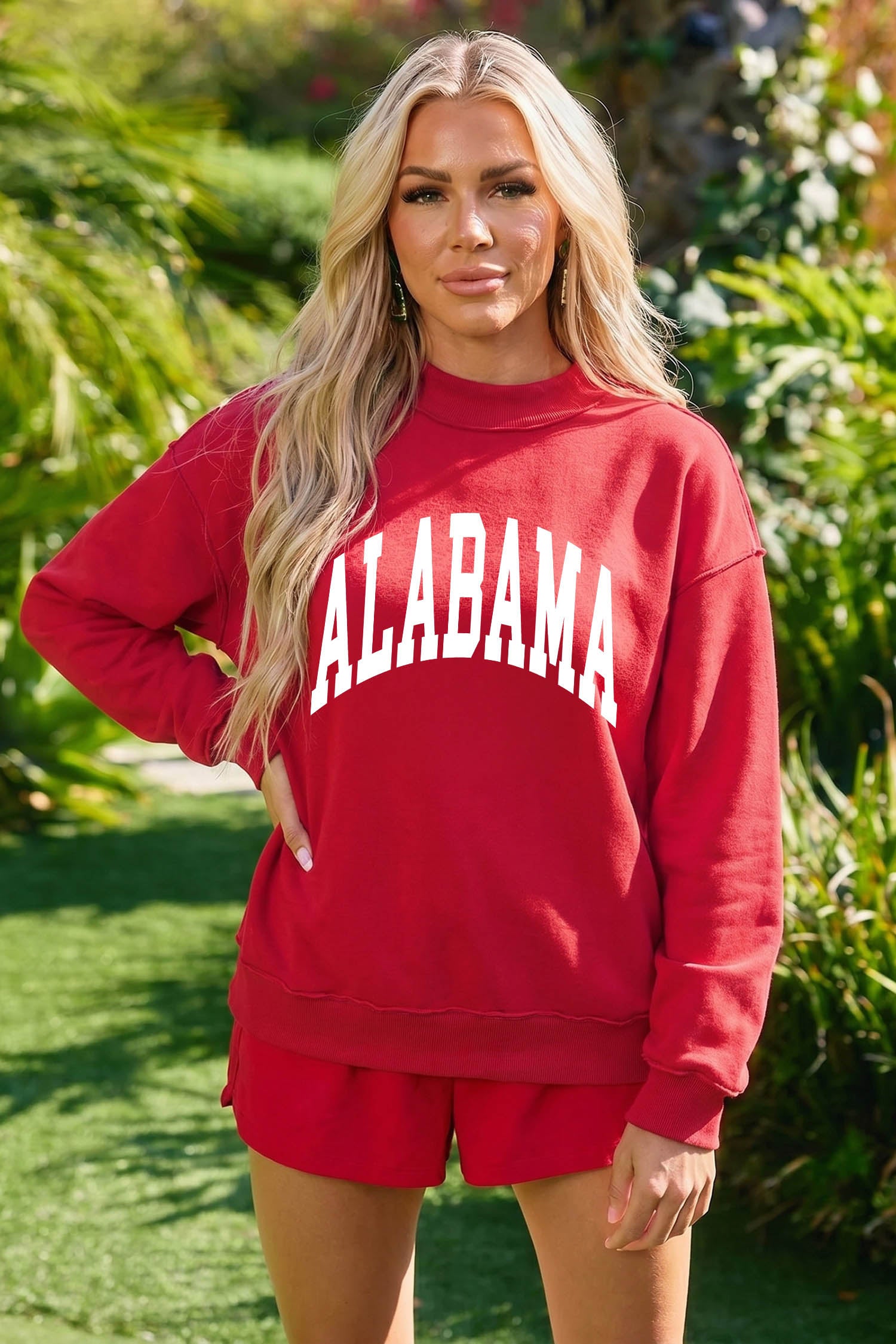 ALABAMA High Neck Reversible Baggy Sweatshirt