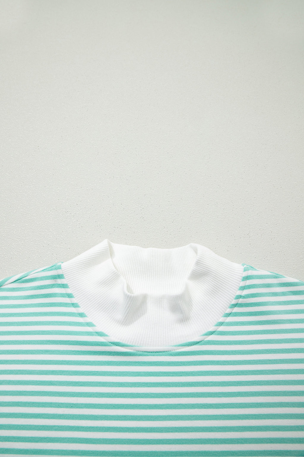 Stripe Oversize Mock Neck Sweatshirt and Shorts Set