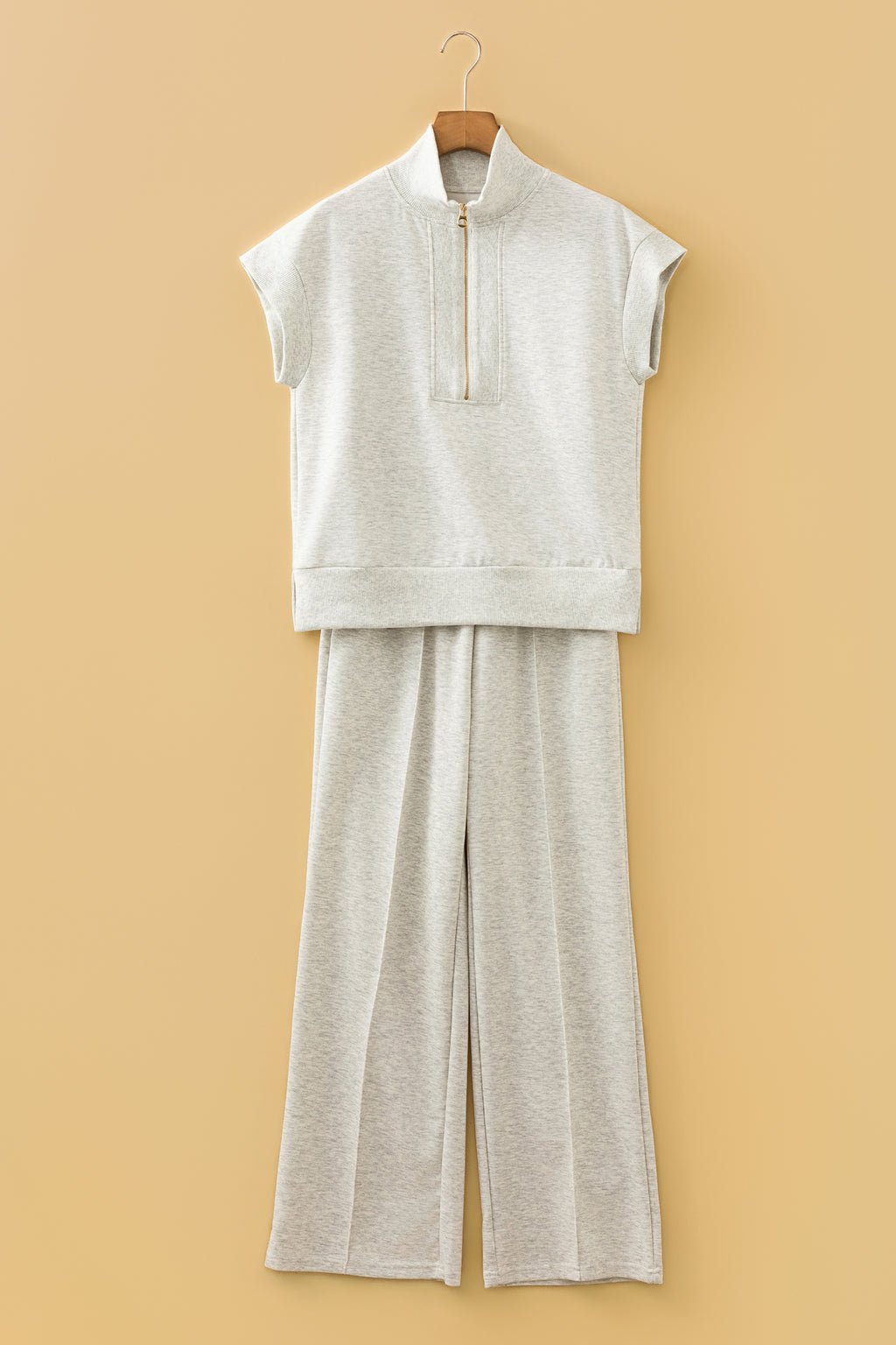 Light Grey Half Zip Pant Set