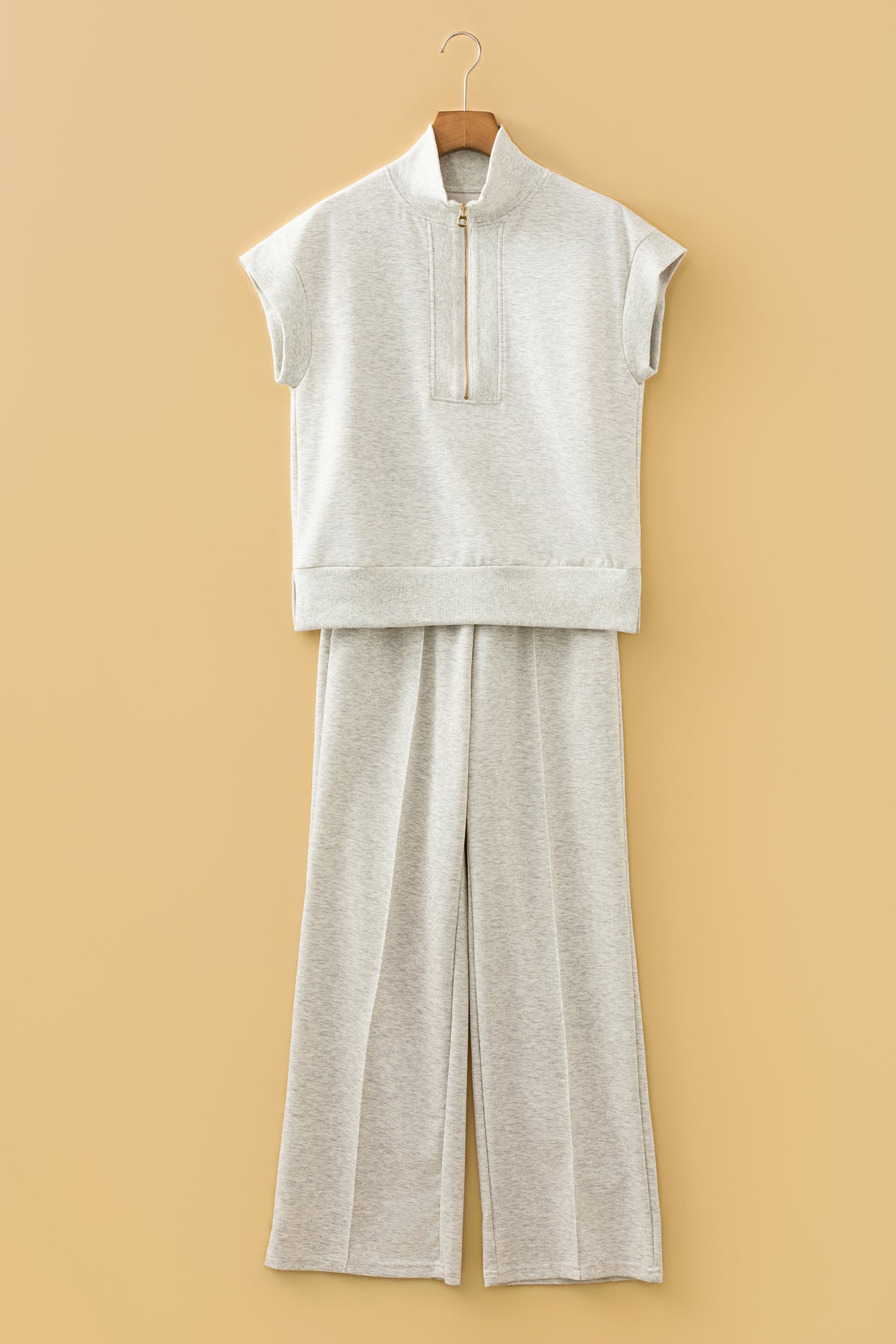 Light Grey Half Zip Pant Set